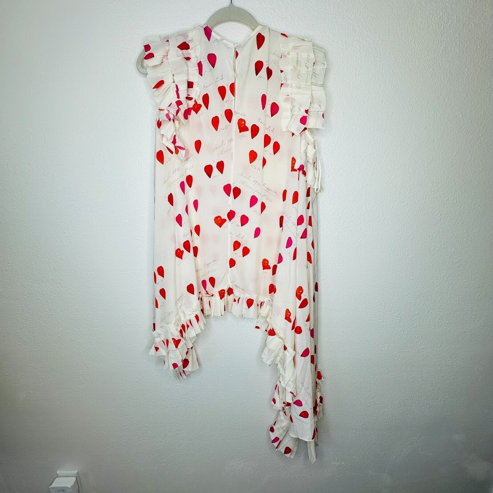 Alexander McQueen Alexander McQueen Cream Red Sleeveless Ruffle Blouse 44 / 12 Size L / US 10 / IT 46 - 10 Thumbnail