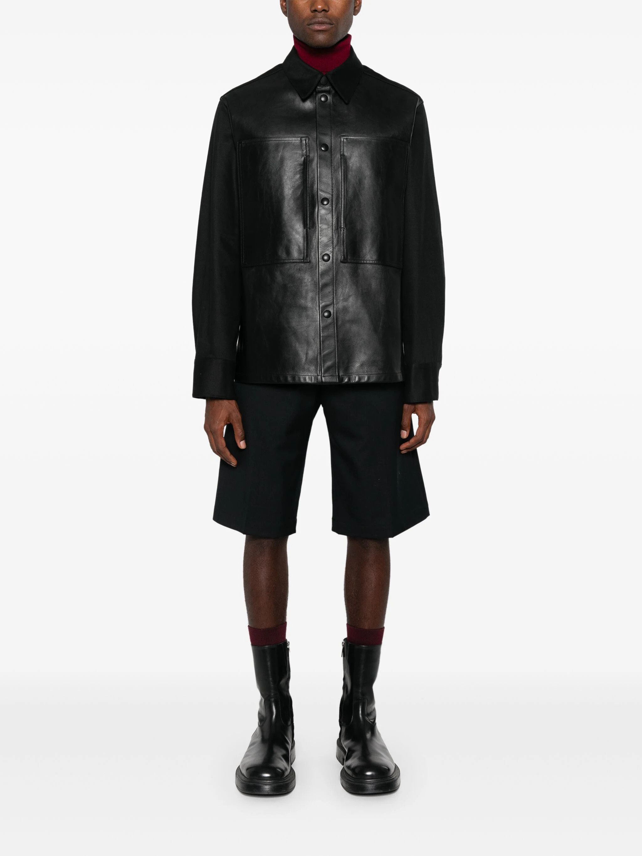Jil Sander o1w1db10825 Denim Shirt in Black Size US XL / EU 56 / 4 - 2 Thumbnail
