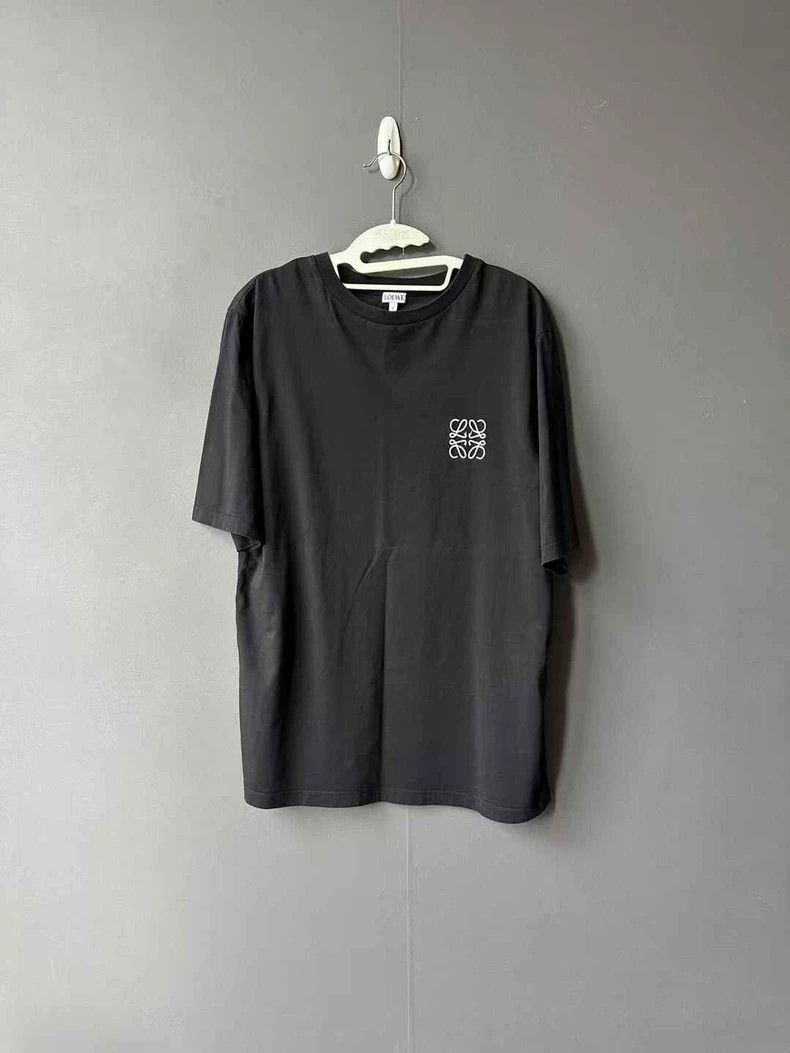 Loewe LOEWE Black embroidered logo short sleeves Size L / US 10 / IT 46 - 1 Thumbnail