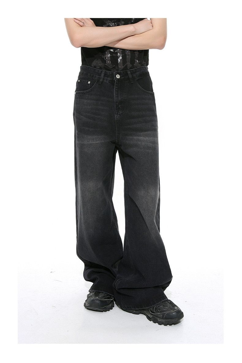 Vintage Men's washed whisker retro street distressed wide-leg jeans Size US 32 / EU 48 - 2 Thumbnail