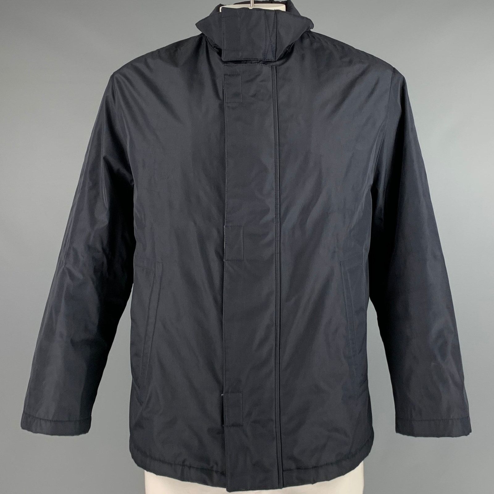 Pal Zileri PAL ZILERI Size 44 Navy Solid Polyester Blend Zip Up Jacket Size US XL / EU 56 / 4 - 1 Thumbnail