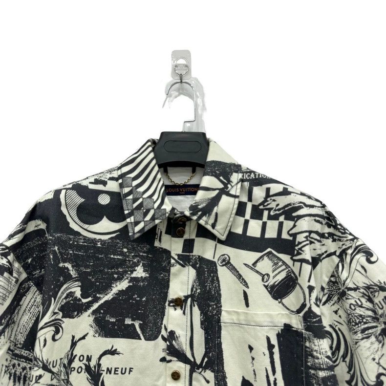 Louis Vuitton Louis Vuitton Cartoon newspaper graffiti denim short sleev Size US M / EU 48-50 / 2 - 4 Thumbnail