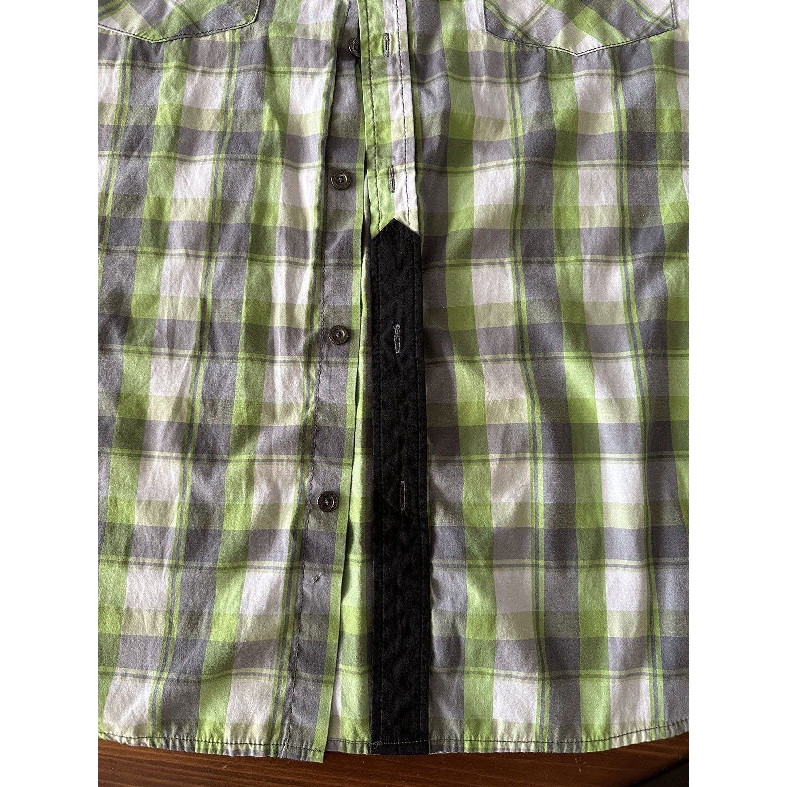 Other Red Ape Mens Shirt 2XL Plaid Green/Gray/White w/Black Trim Size US XXL / EU 58 / 5 - 5 Thumbnail