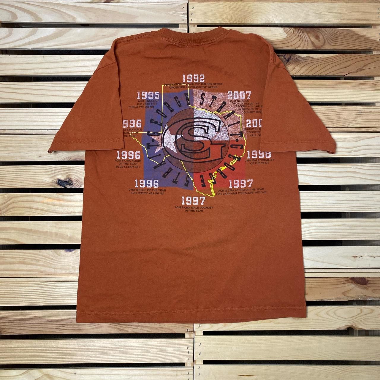 AAA Vintage George Strait Orange Country Music Tee Size Medium Size US M / EU 48-50 / 2 - 2 Thumbnail