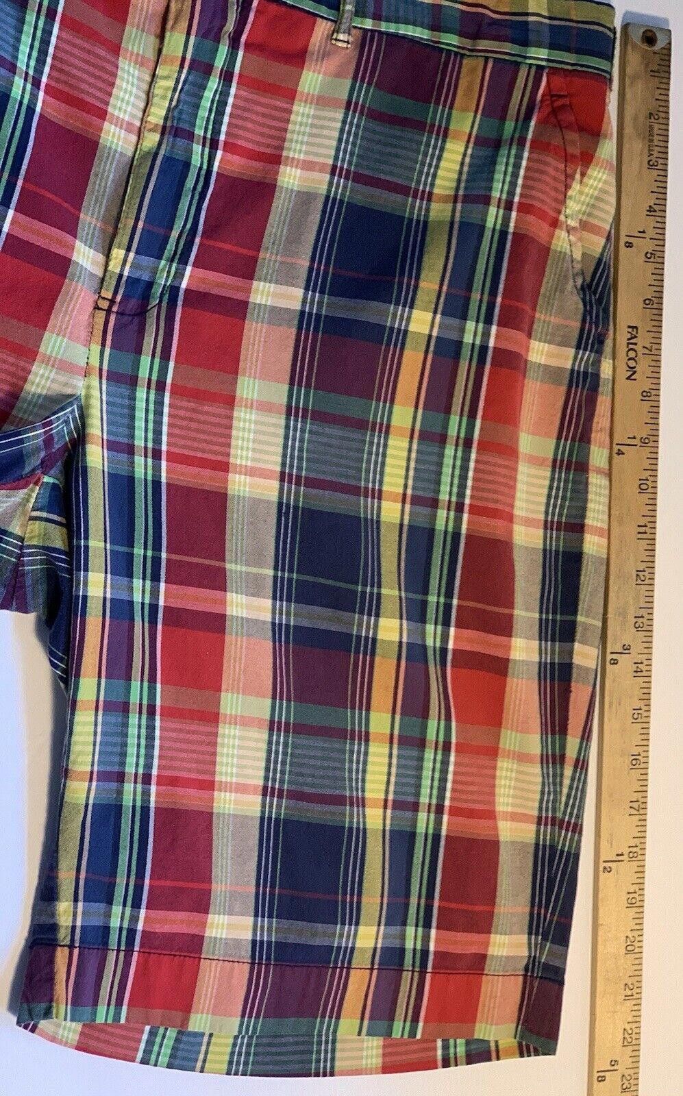 Polo Ralph Lauren Vtg Polo Ralph Lauren Men’s Belt-back Madras Cargo Shorts Size US 35 - 9 Thumbnail