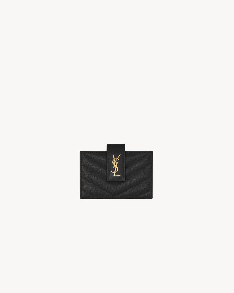 Saint Laurent Paris o1b1hav110225 Size: OS/ Cassandre Matelasse Card Case Black Size ONE SIZE - 1 Thumbnail