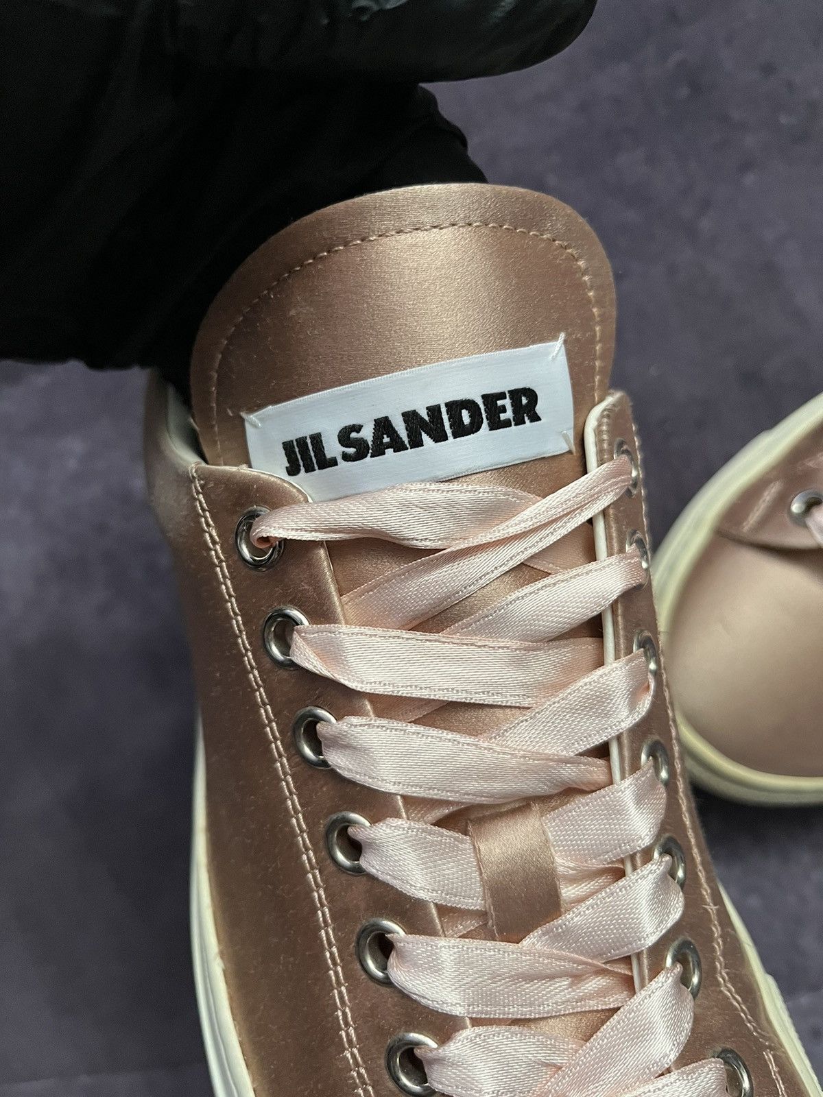 Jil Sander Satin Low Top Sneakers