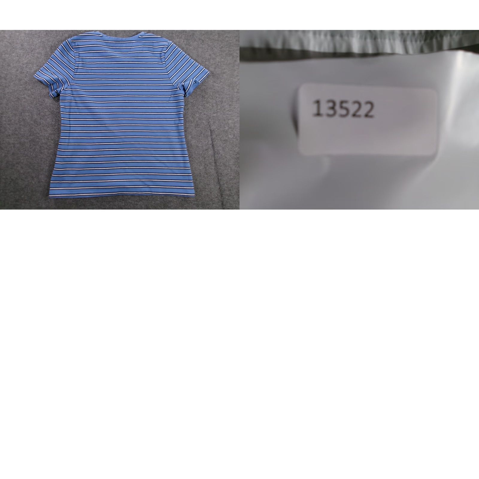 Croft & Barrow VINTAGE Croft & Barrow Women's T-Shirt Large Blue Striped Nautical Casual V-Neck Short Sleeve Size L / US 10 / IT 46 - 8 Thumbnail