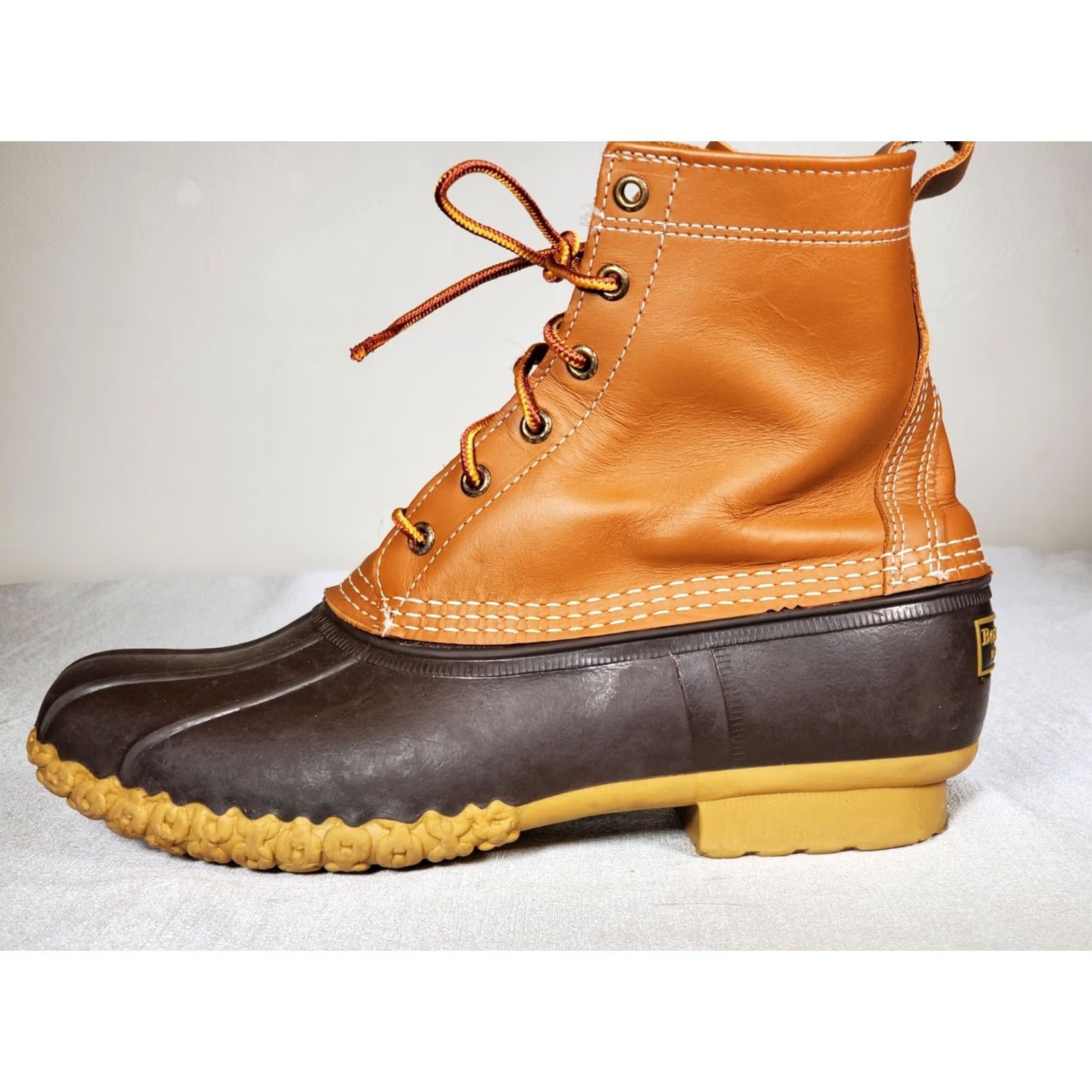 Vintage L.L.Bean Boots Duck 8" Brown Leather Waterproof Rain Hunting Women's US 10 M Size US 10 / IT 40 - 4 Thumbnail