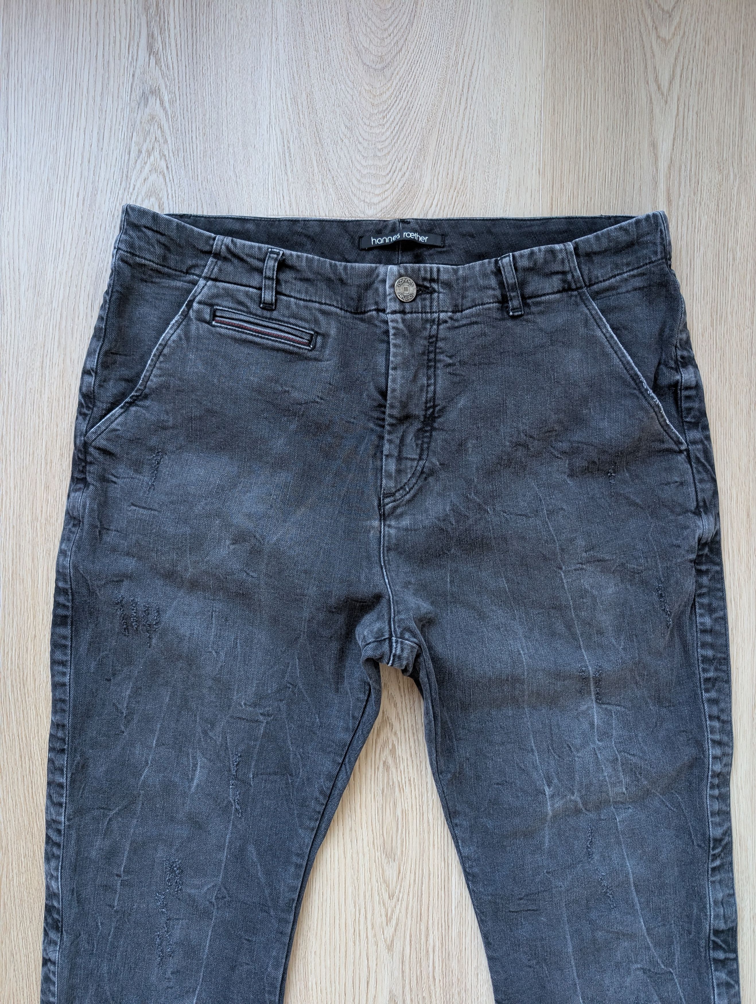 hannes roether Rare Hannes Roether Grey Avant Garde Denim Jeans RRP €329 Size US 34 / EU 50 - 2 Thumbnail