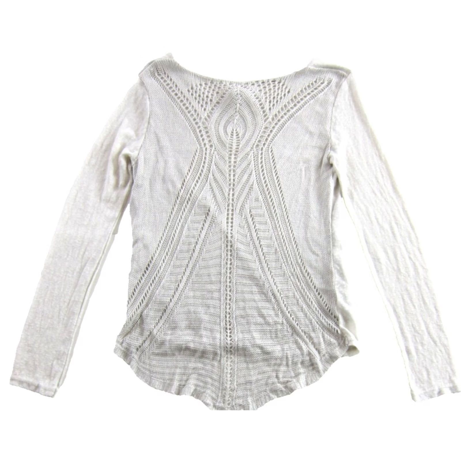Vintage Sabrina Diamanti Ivory Knit Sweater Woman Small Crochet Knit NWT Made In Italy Size S / US 4 / IT 40 - 2 Thumbnail