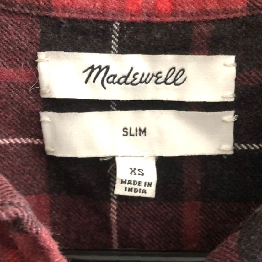 Madewell Madewell Womens Shirt Red Plaid Flannel Button Down Slim Fit 100% Cotton XS Size XS / US 0-2 / IT 36-38 - 4 Thumbnail