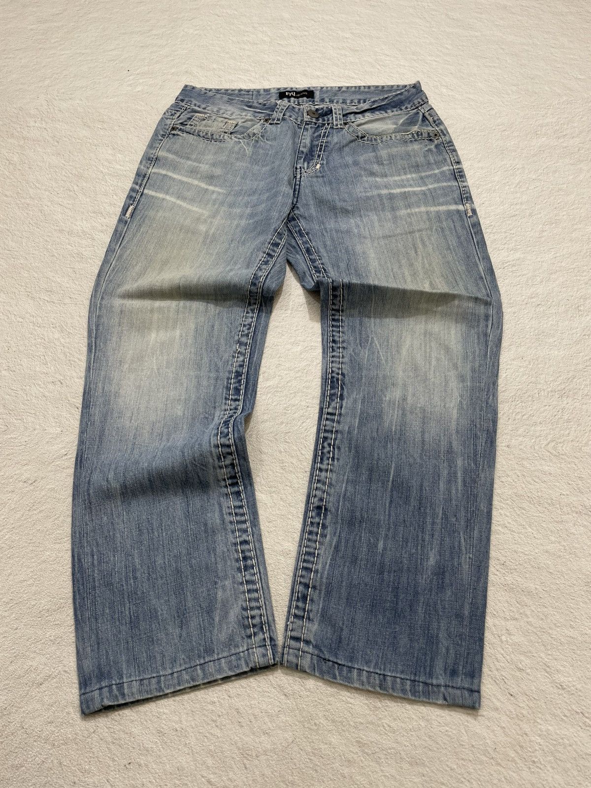 Japanese Brand FRJ Light Blue Washed Jeans Size US 30 / EU 46 - 1 Thumbnail