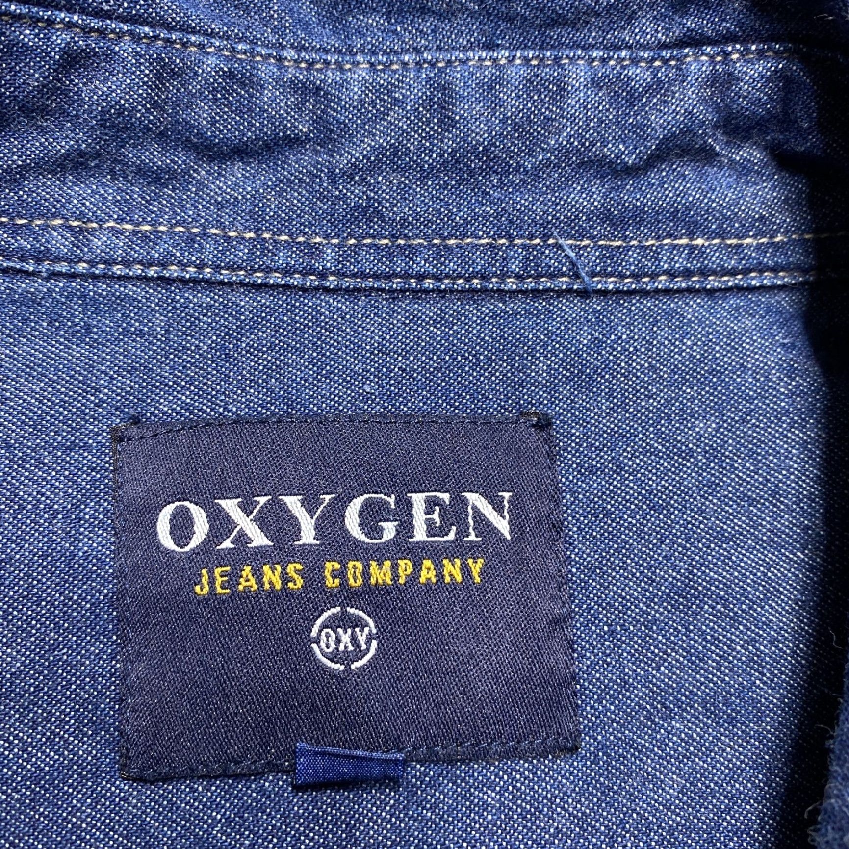 Denime VINTAGE Oxygen Jeans Company Denim Shirt Men Medium Blue Short Sleeve Button Down Pocket Size US M / EU 48-50 / 2 - 4 Thumbnail