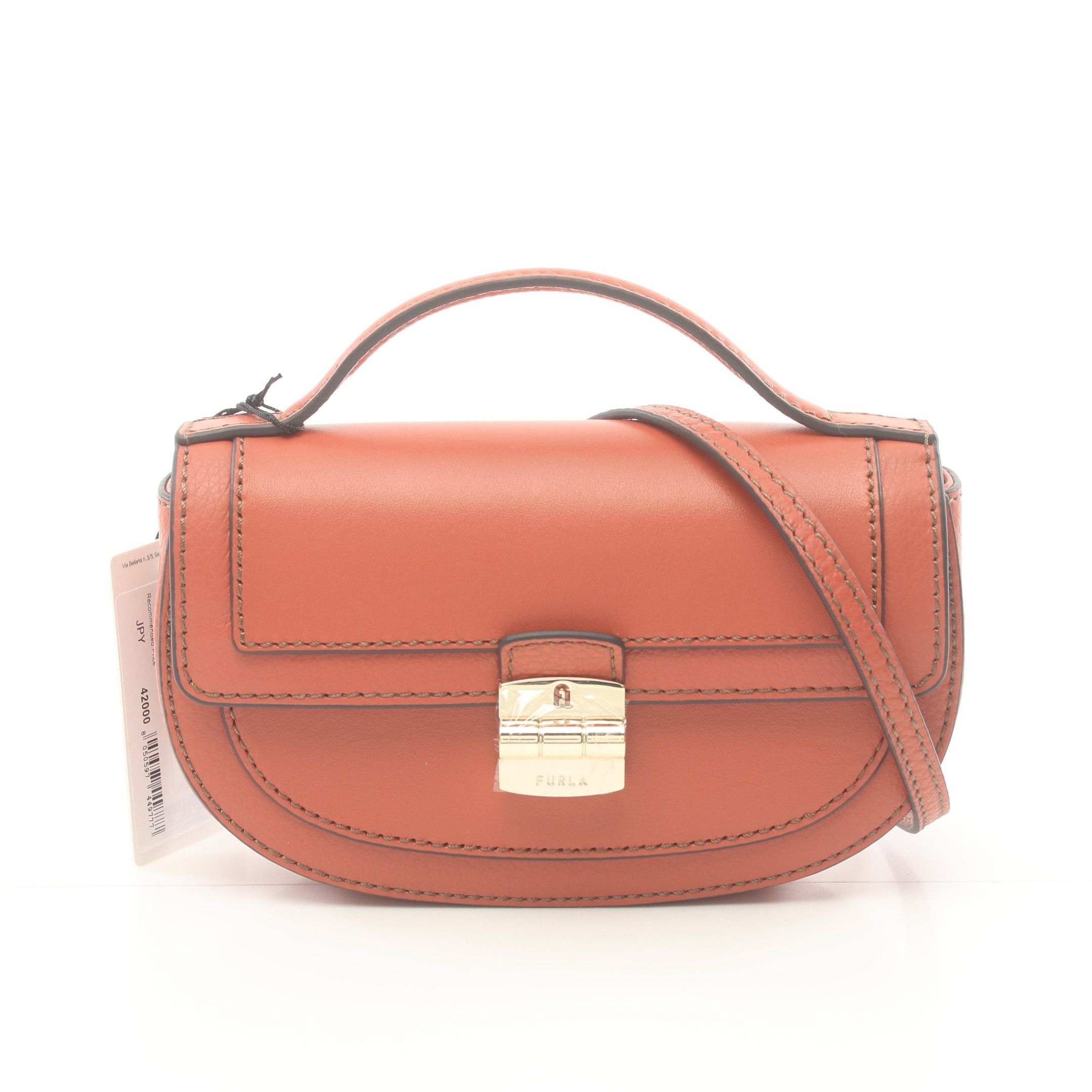 Furla Furla Club 2 Mini Handbag Leather Orange Brown Size ONE SIZE - 1 Thumbnail
