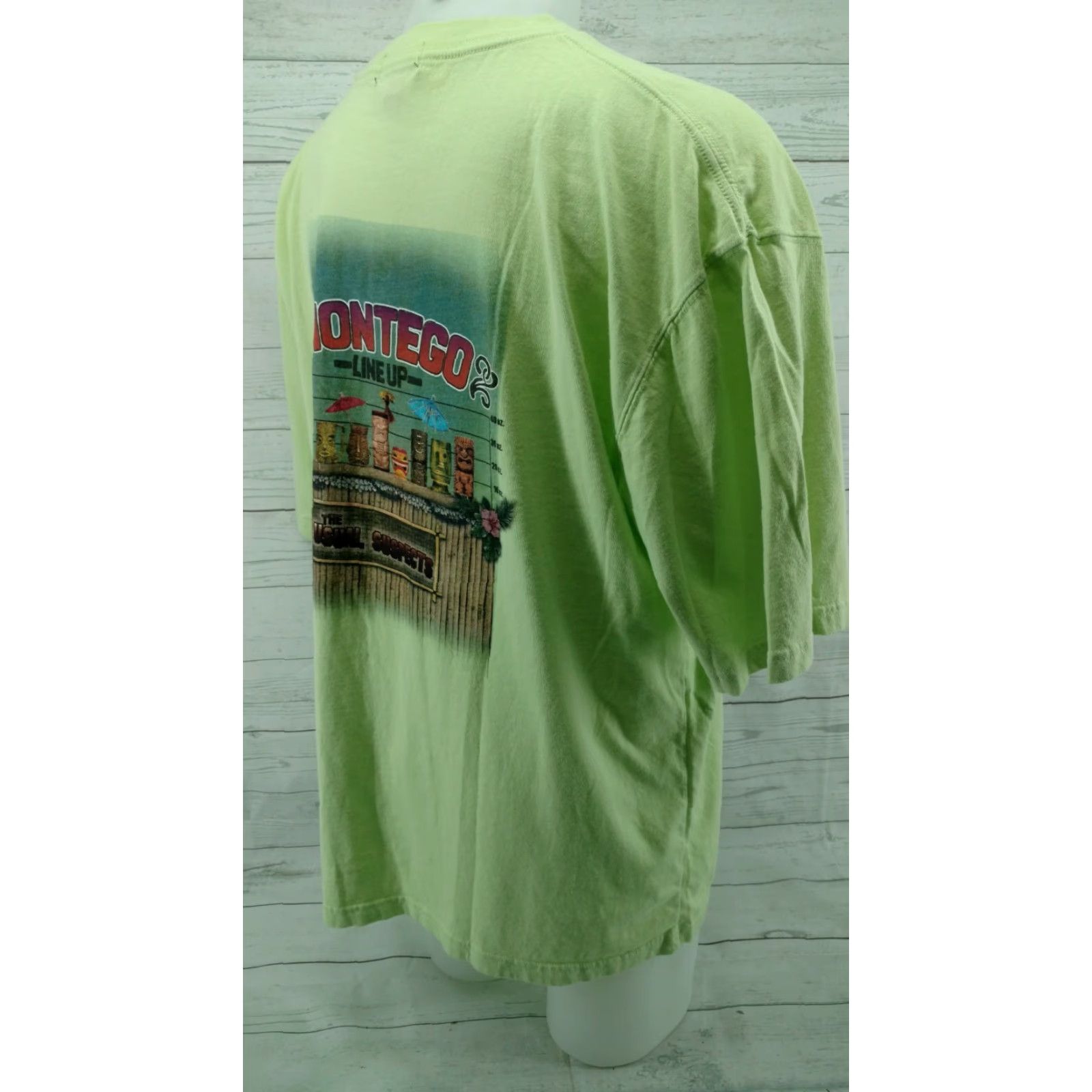 Vintage Montego Mon Mens XL Green T Shirt Crew Neck Short Sleeve Tiki Bar Line Up Regular Cotton Shirt Womens? Size US XL / EU 56 / 4 - 5 Thumbnail