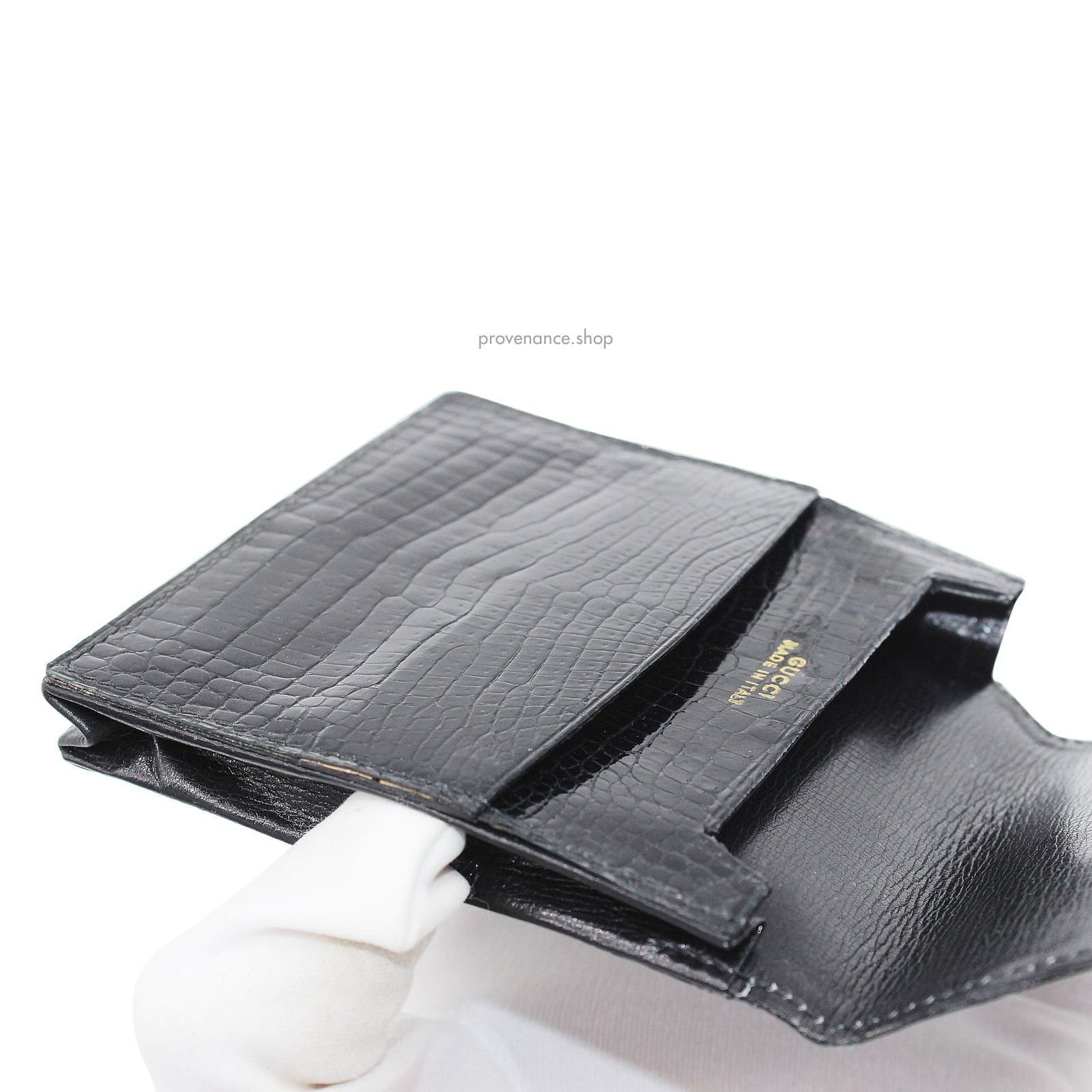 Gucci 🔴 Gucci Cardholder Wallet - Black Crocodile Size ONE SIZE - 7 Thumbnail