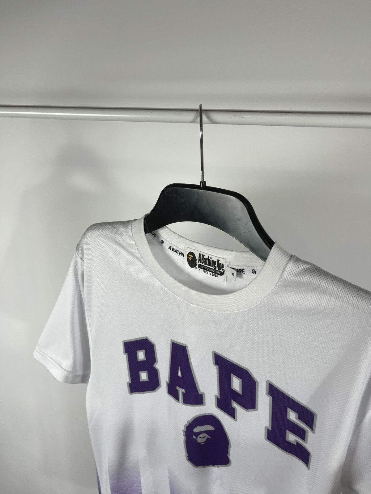 Bape BAPE A Bathing Ape White Purple Gradient Jersey Tee Size S Size US S / EU 44-46 / 1 - 8 Thumbnail