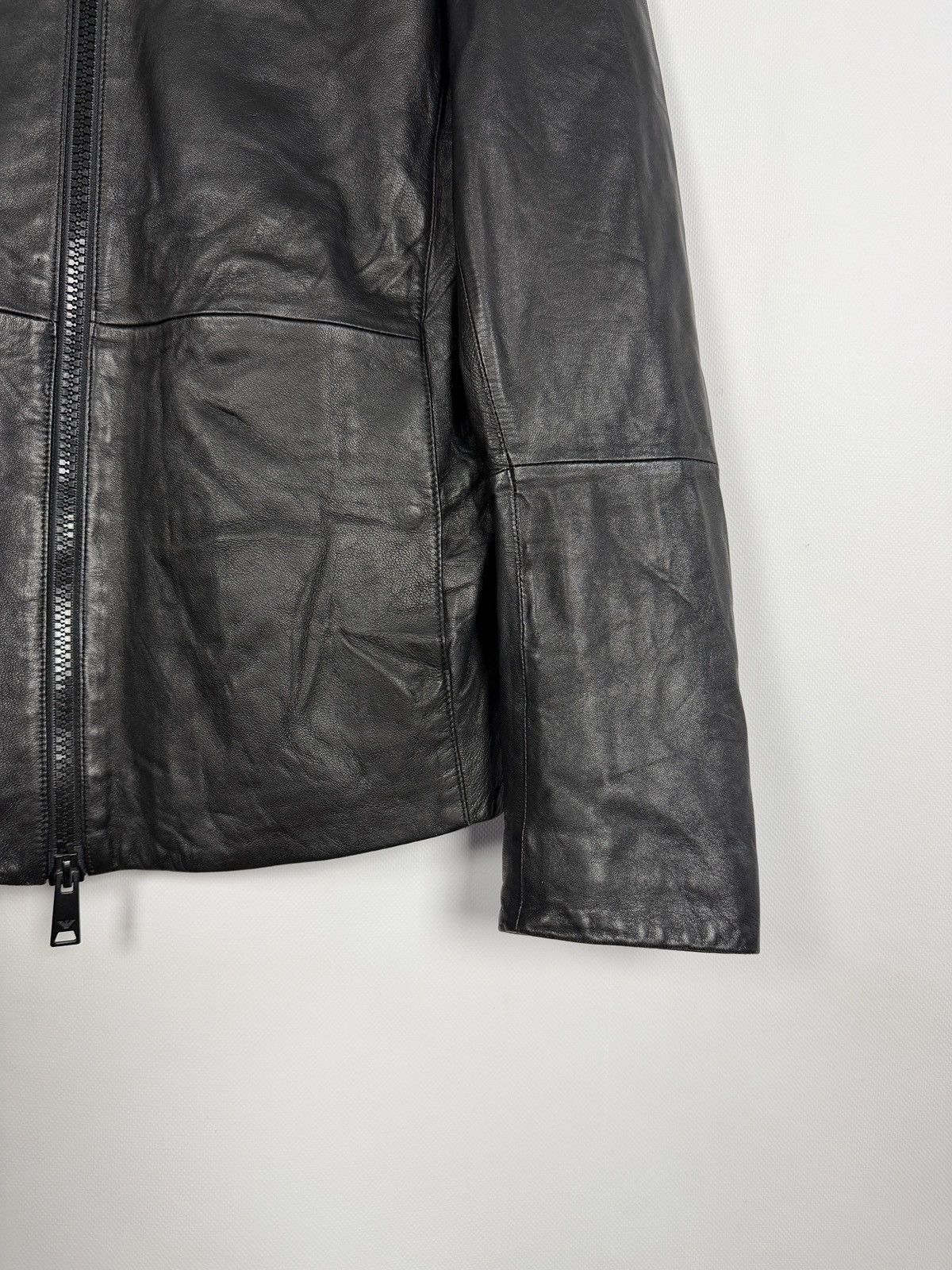 Emporio Armani Emporio Armani Leather Jacket Full Zip Biker Style Size 50 Size US S / EU 44-46 / 1 - 5 Thumbnail