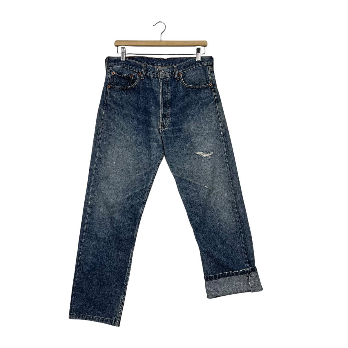 Levi's Vintage Y2k Levis Lot 501 Distressed Denim Jeans Size US 32 / EU 48 - 11 Thumbnail