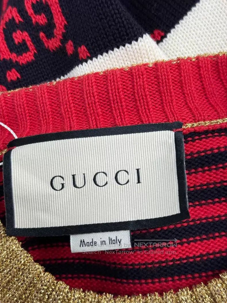 Gucci Gucci Red and gold double G striped sweater Size S / US 4 / IT 40 - 3 Thumbnail