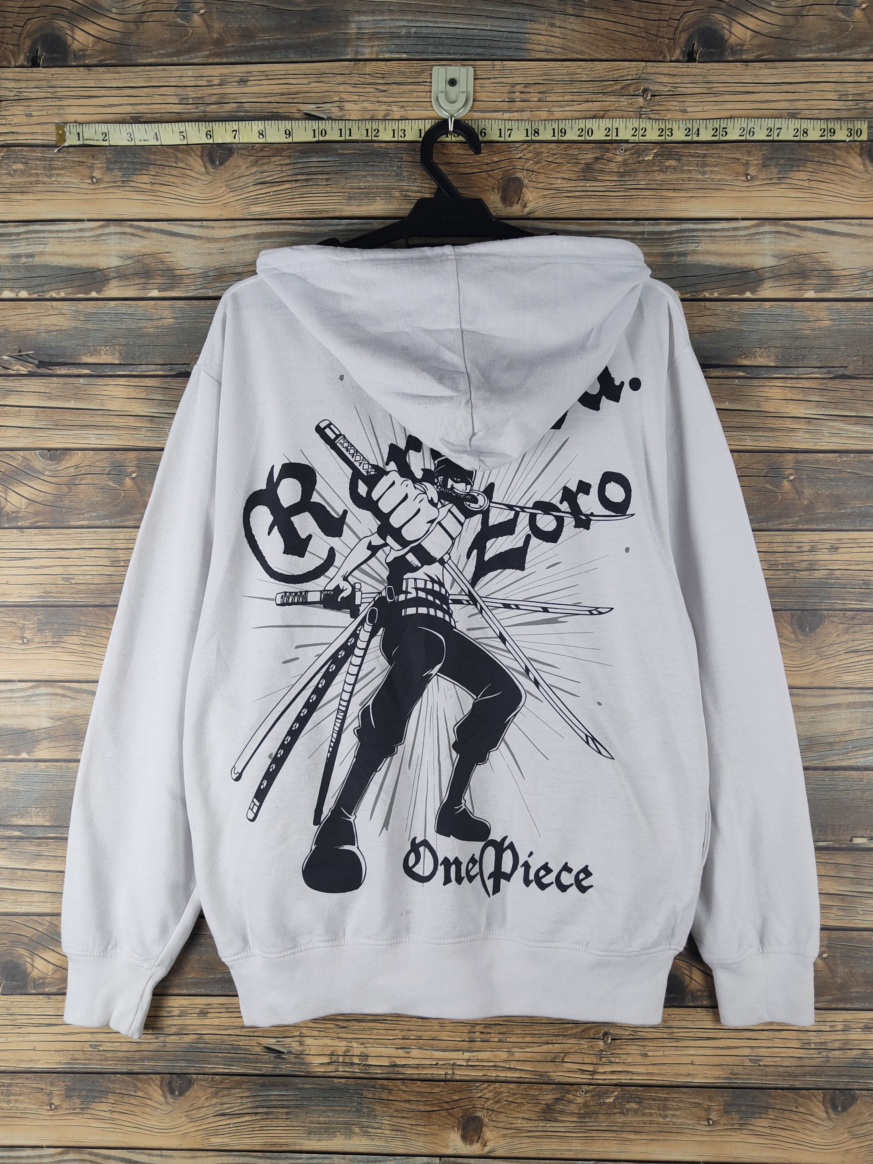 Anime DL One Piece White Zoro Hoodie Sweaters #2143 Size US L / EU 52-54 / 3 - 10 Thumbnail