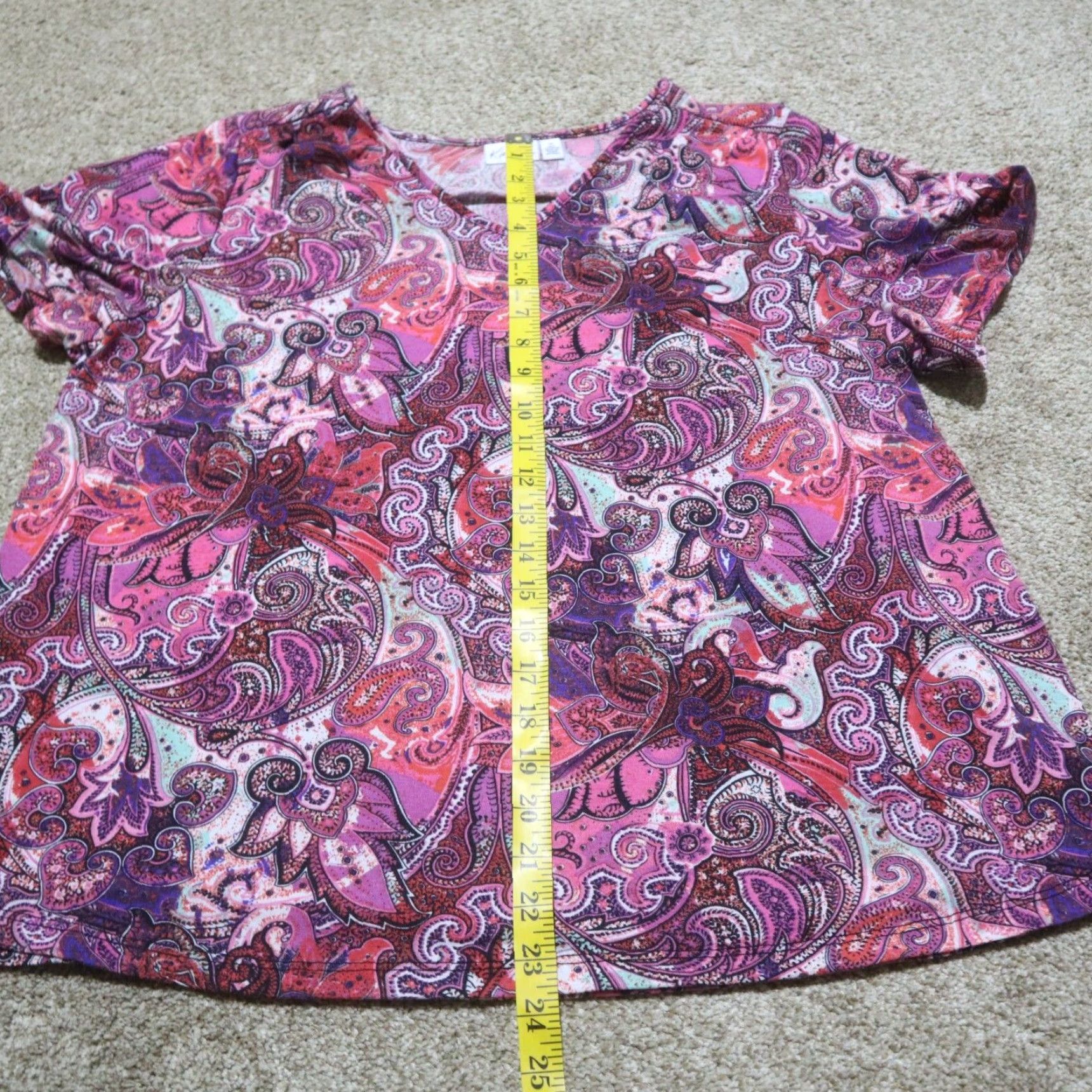 Pinko Kim Rogers Shirt Women 1X Multicolor Paisley Long Sleeve Button-Up Plus Size 1X Womens Size XL / US 12-14 / IT 48-50 - 6 Thumbnail