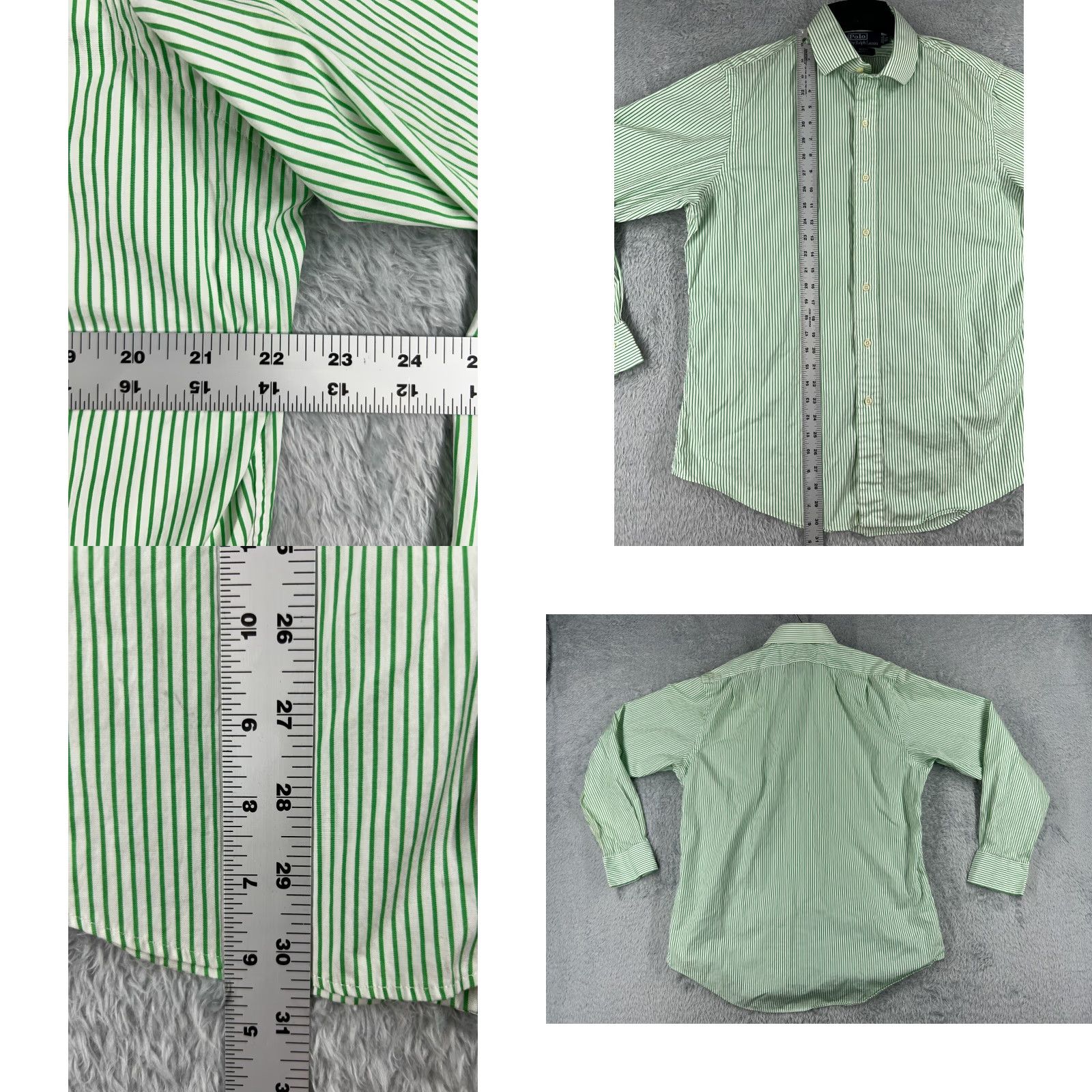 Polo Ralph Lauren VINTAGE Polo Ralph Lauren Shirt Mens 16.5 Green Regent Cotton Custom Fit 34-35 Button-Up Collared Long Sleeve Size US XL / EU 56 / 4 - 8 Thumbnail