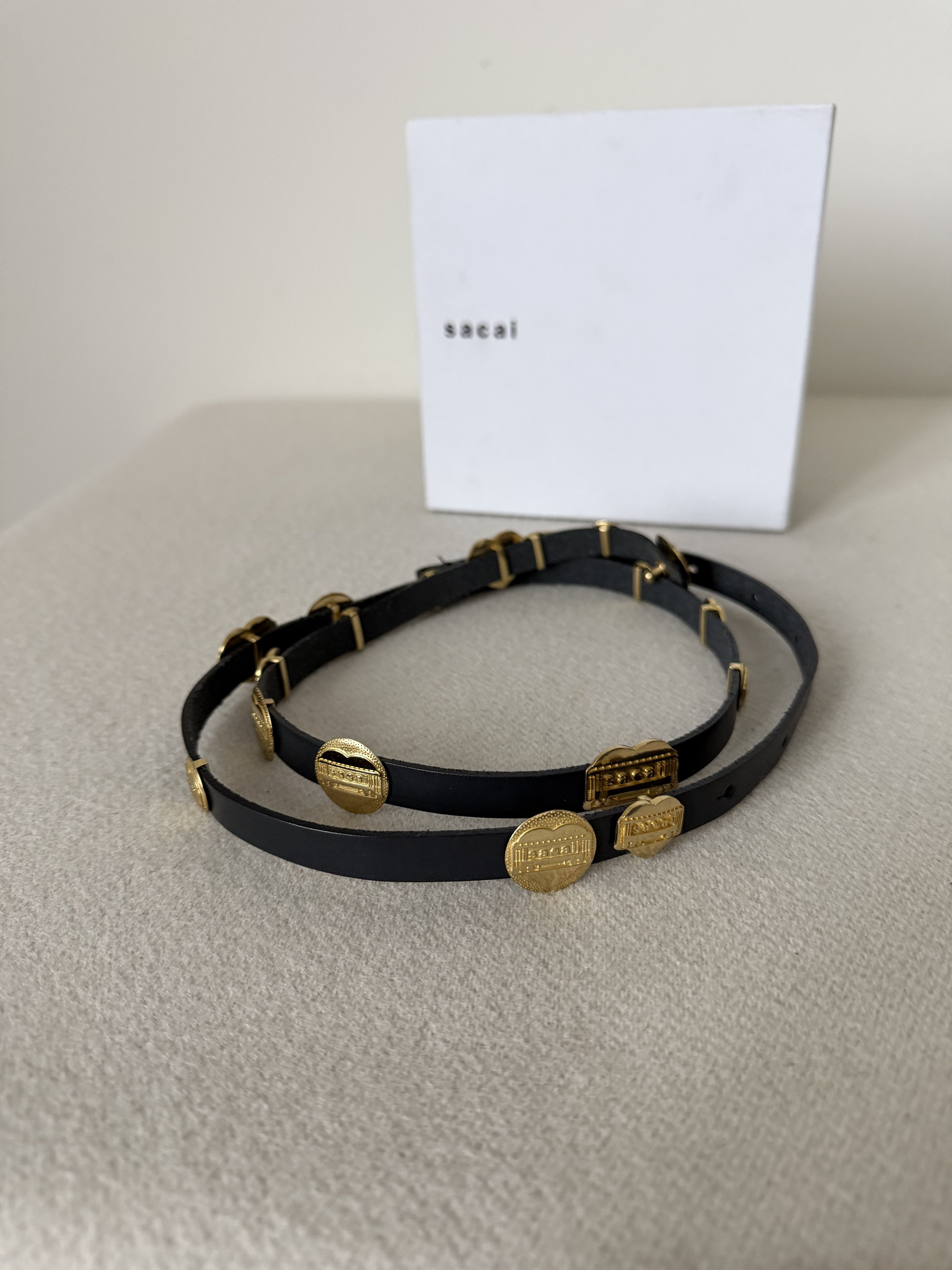 Carhartt Wip × Sacai Sacai Carhartt WIP Leather Belt in Black Gold Size ONE SIZE - 3 Thumbnail