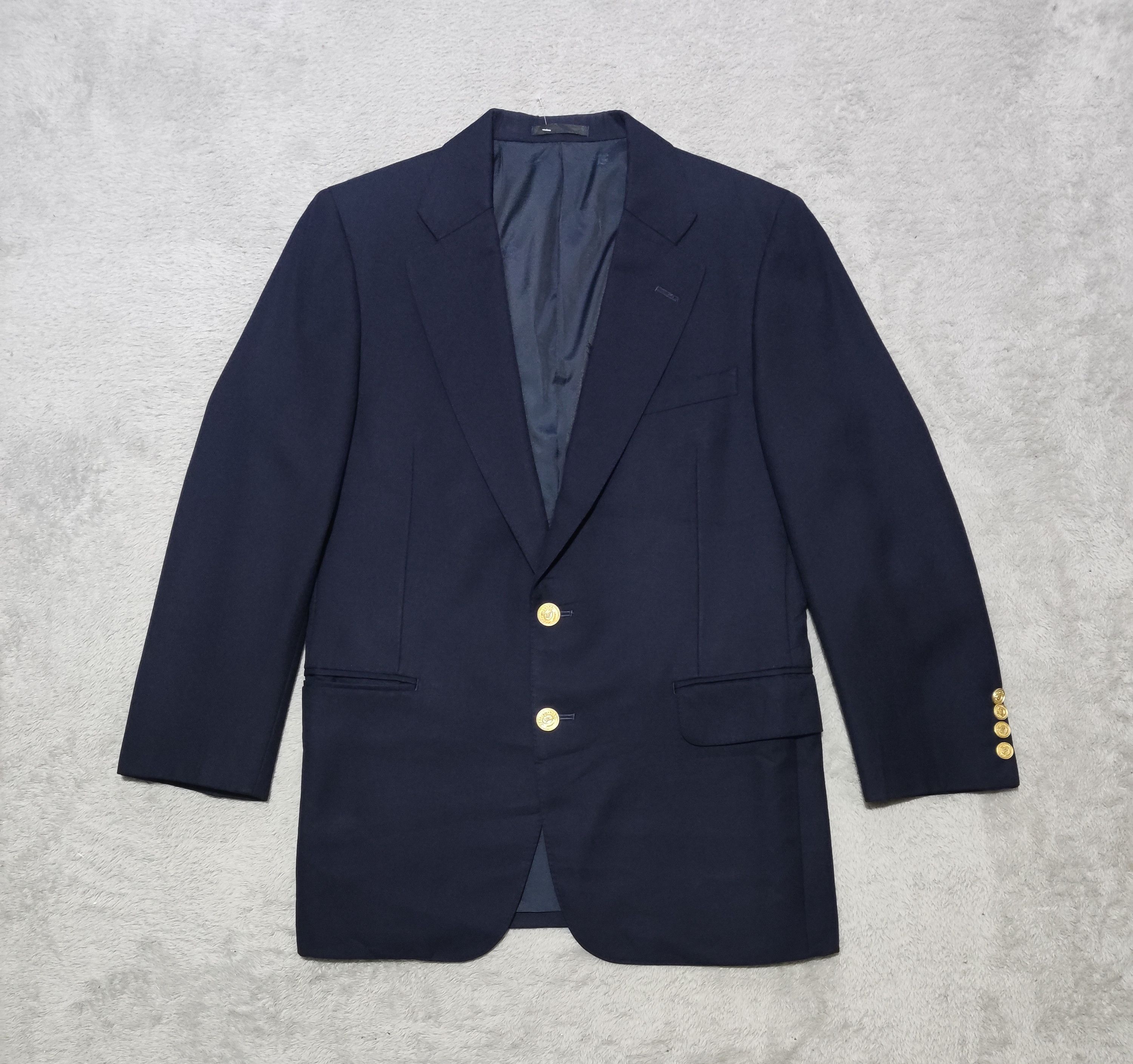 Burberry Prorsum Vintage Burberrys Tasmania Wool Knight Gold Button Blazer Size 40S - 1 Thumbnail