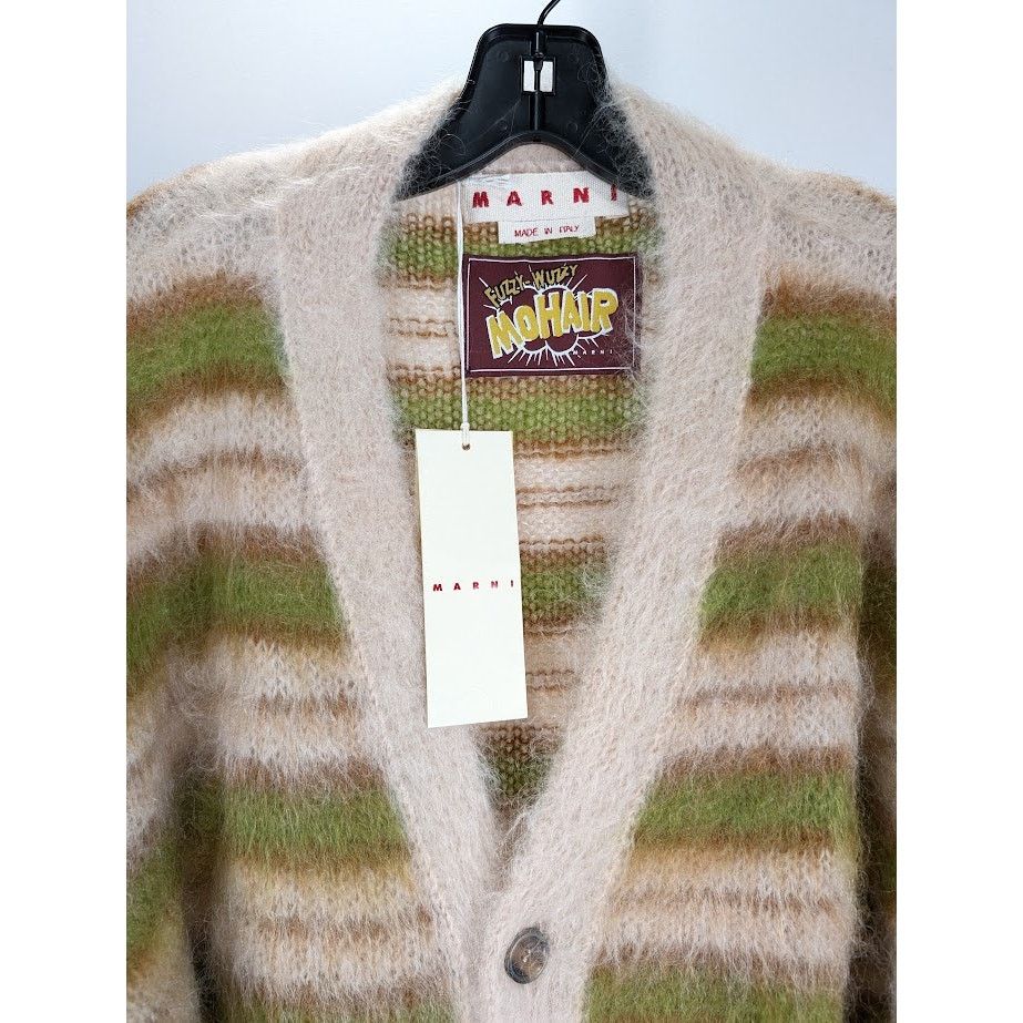 Marni o1rshd1 Iconic Brushed Stripe Cardigan in Light Camel Size US XL / EU 56 / 4 - 3 Thumbnail