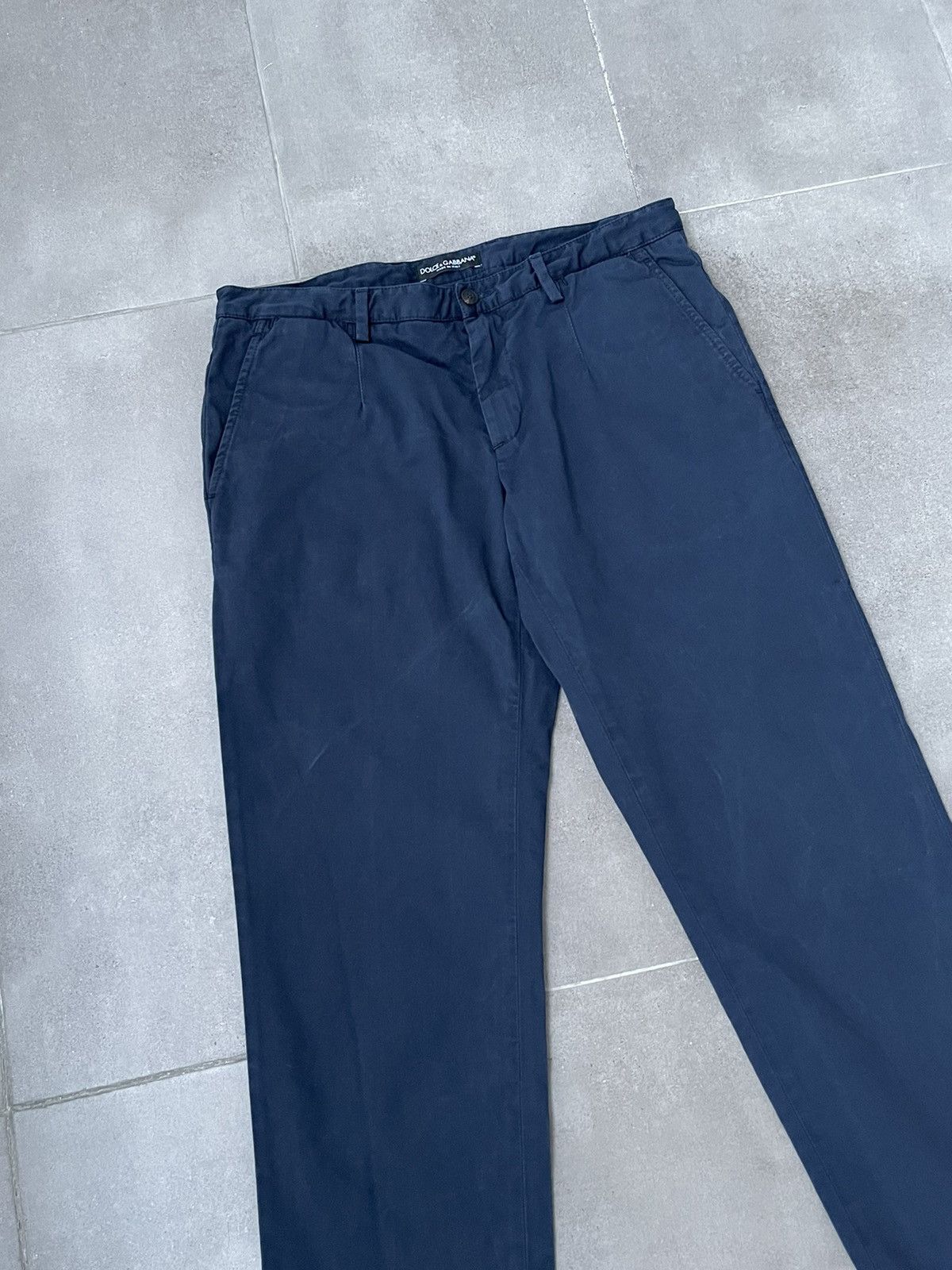 Dolce & Gabbana Dolce & Gabbana Washed Navy Chino Pants Size US 30 / EU 46 - 10 Thumbnail