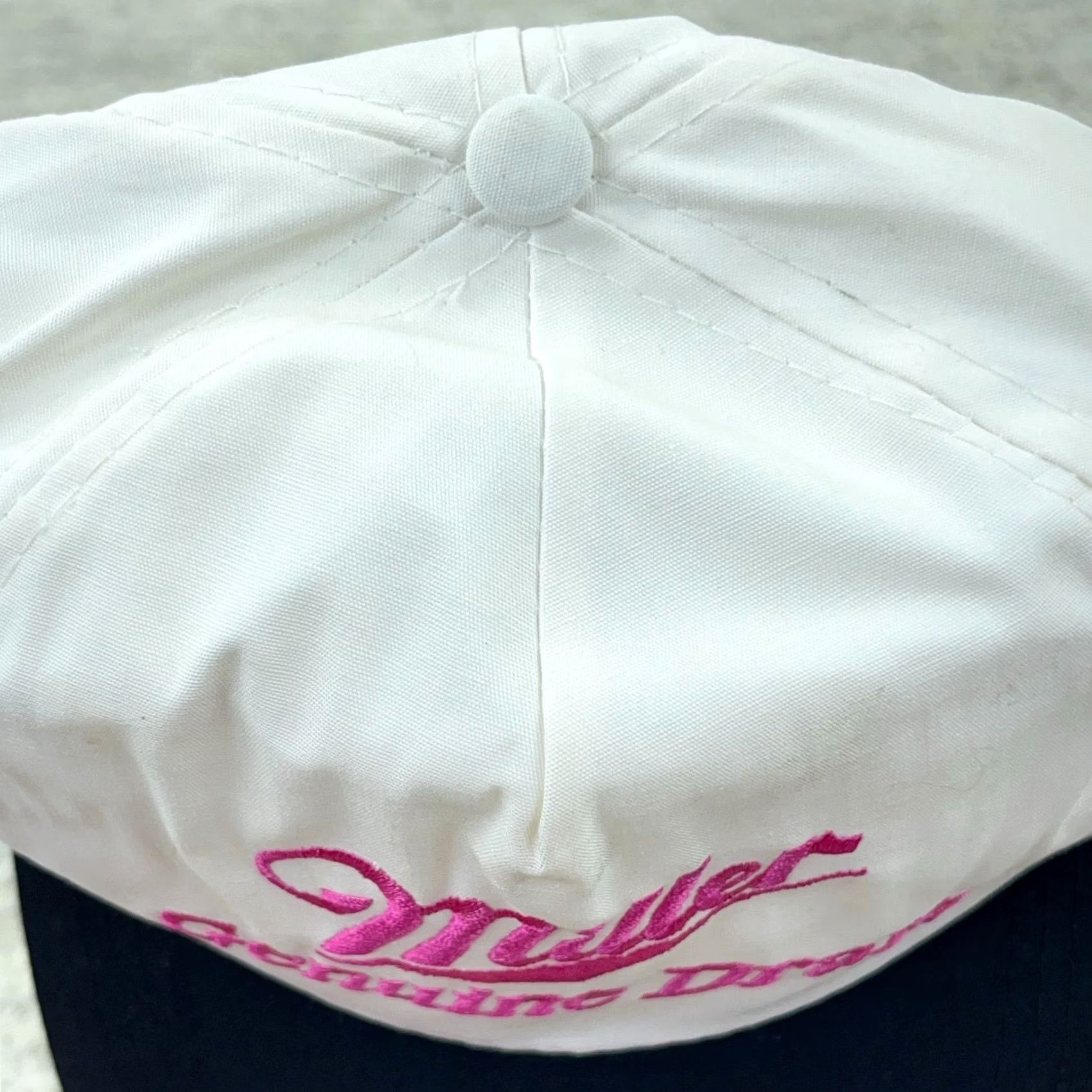 Vintage VINTAGE Miller High Life Trucker Hat Cap Snapback Beer Genuine Draft Pink Logo Hat Mens Adjustable White Twill 90s Logo Size ONE SIZE - 3 Thumbnail