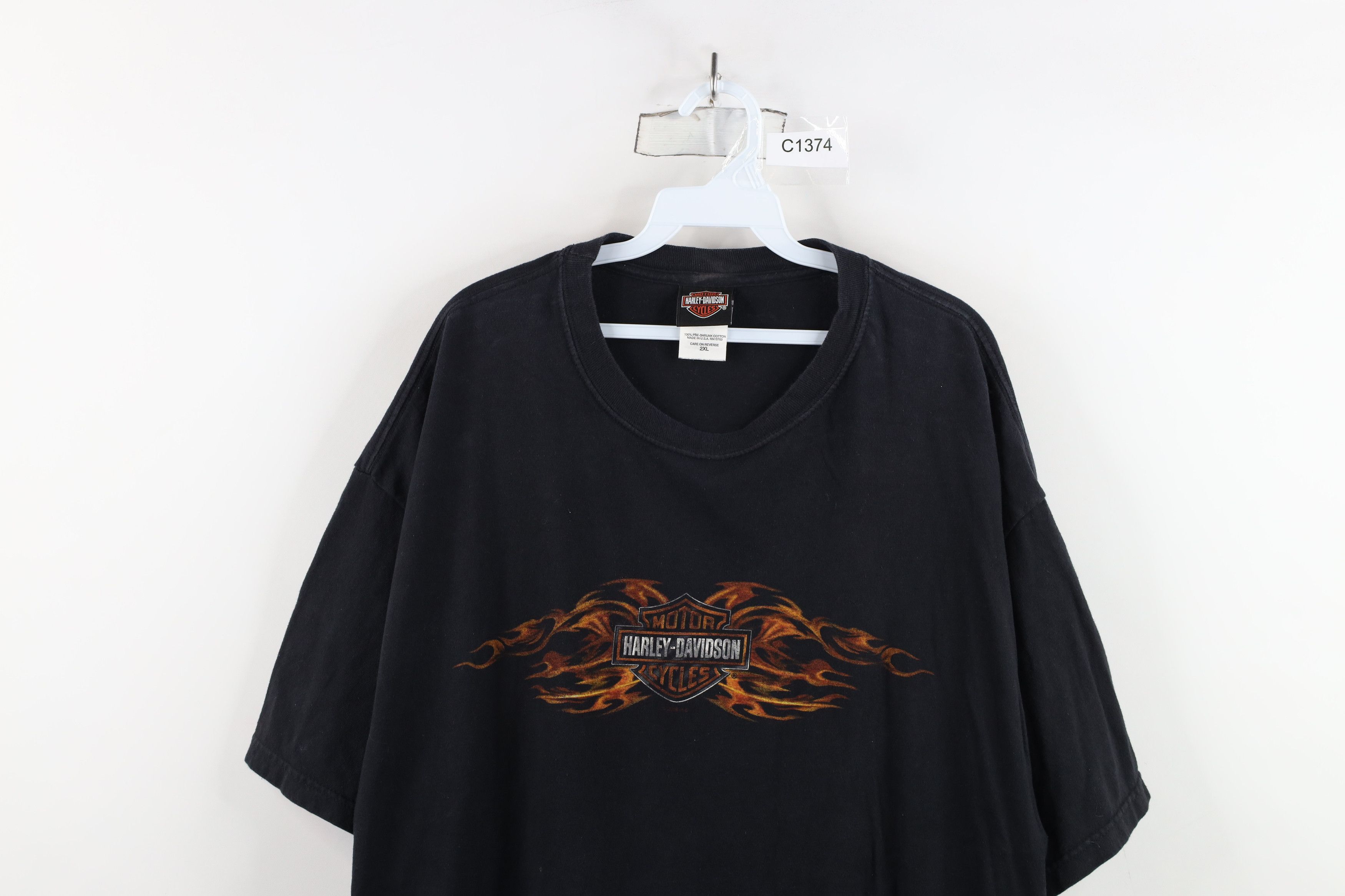 Harley Davidson × Vintage Vintage Y2K Harley Davidson Tribal Fire Flames T-Shirt USA Size US XXL / EU 58 / 5 - 2 Thumbnail