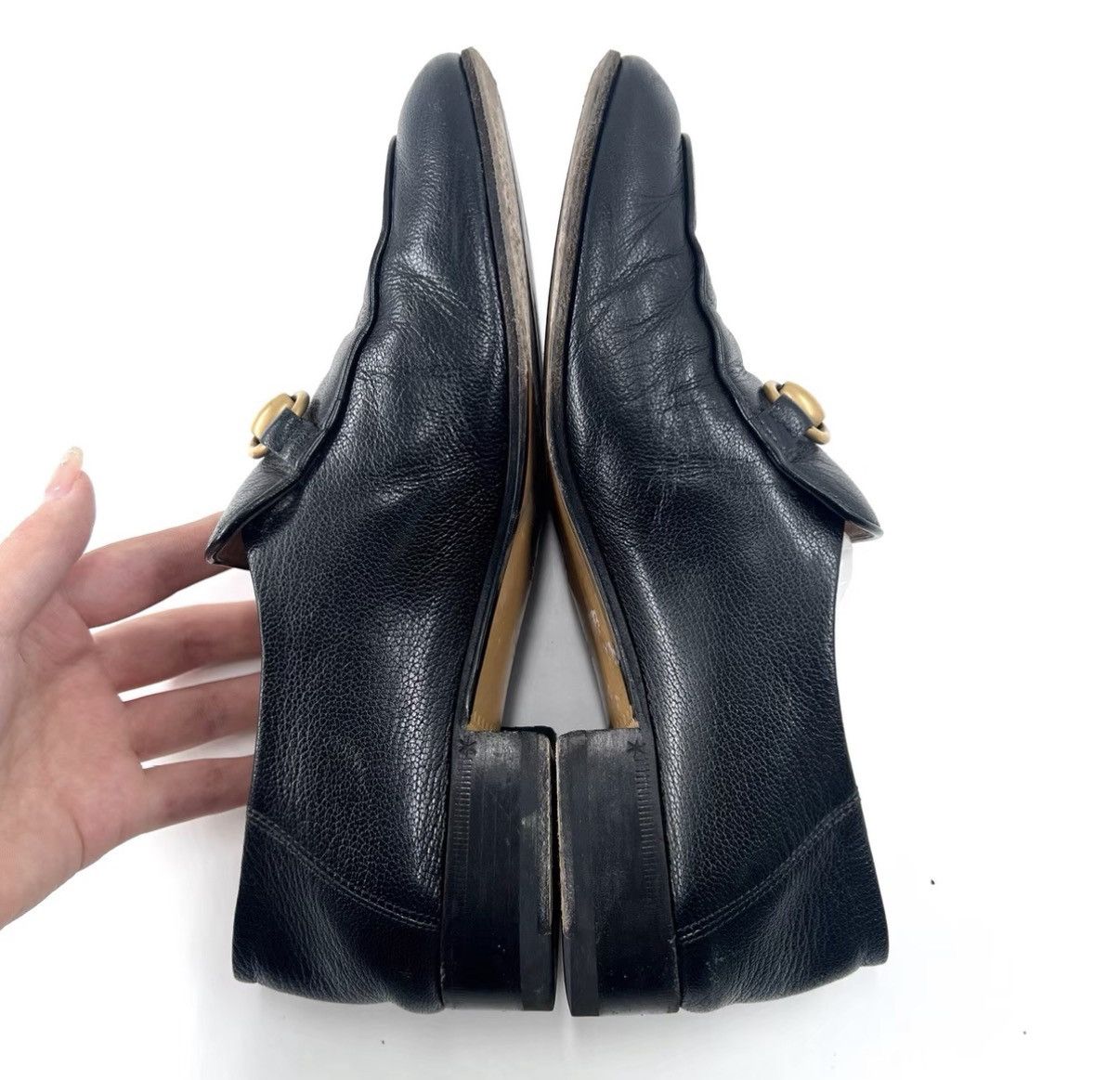 Gucci Gucci Women's Black Horsebit Convertible Heel Loafers K12 Size US 5 / IT 35 - 6 Thumbnail