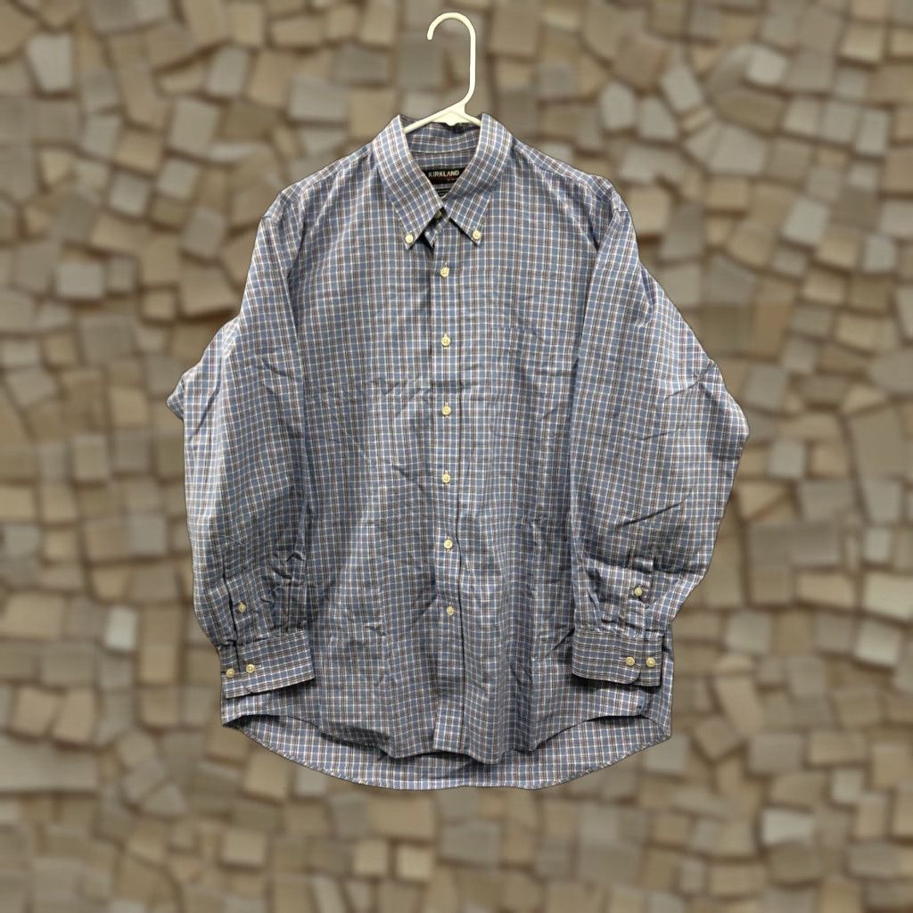 Vintage Kirkland Signature Shirt Mens Blue Plaid Long Sleeve Button-Down Collar L Size US L / EU 52-54 / 3 - 1 Thumbnail