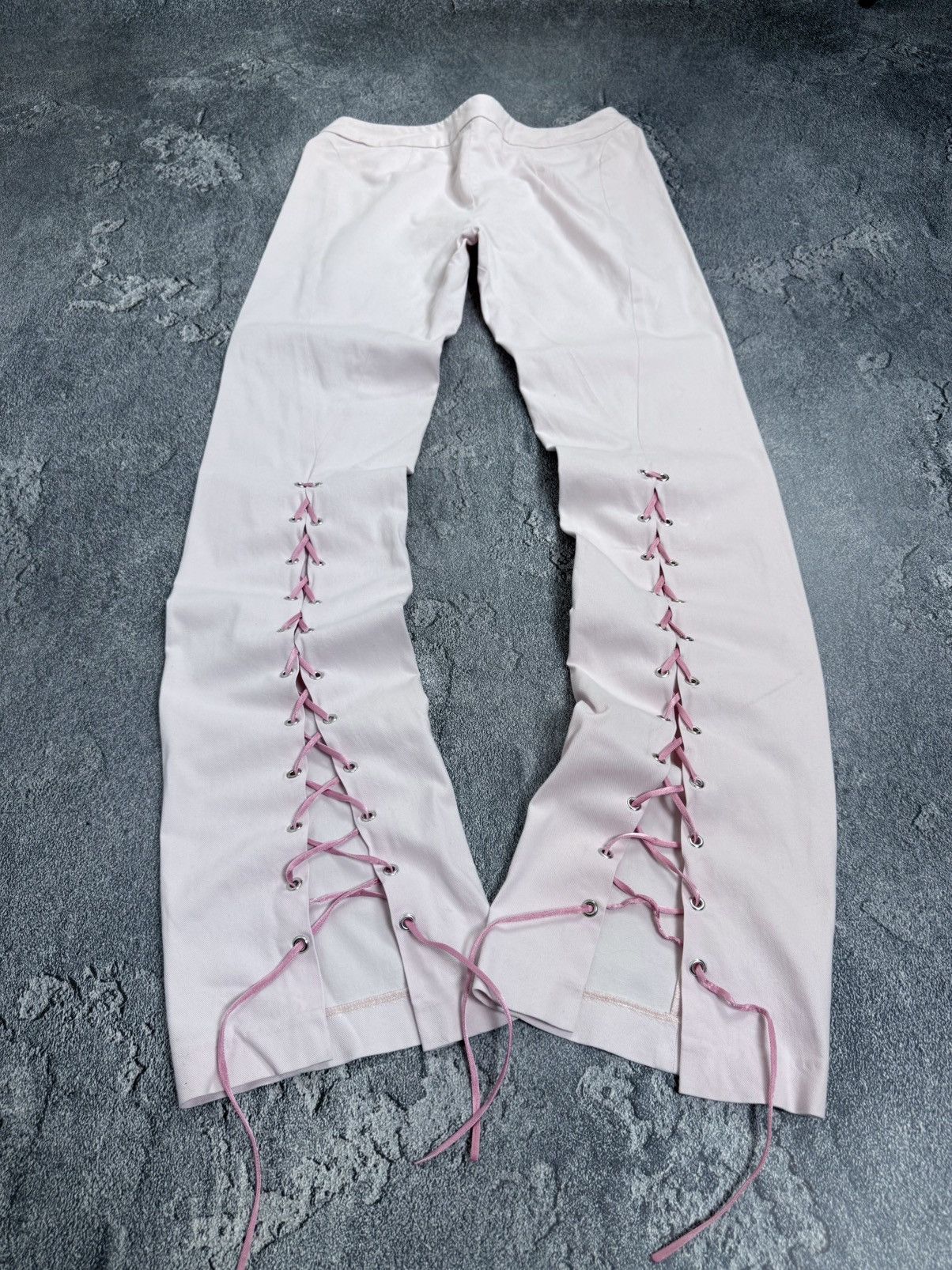 Versace Jeans Couture Versace Jeans Couture VNTG Lace Up Low Rise Trousers Pants Size 28" / US 6 / IT 42 - 3 Thumbnail