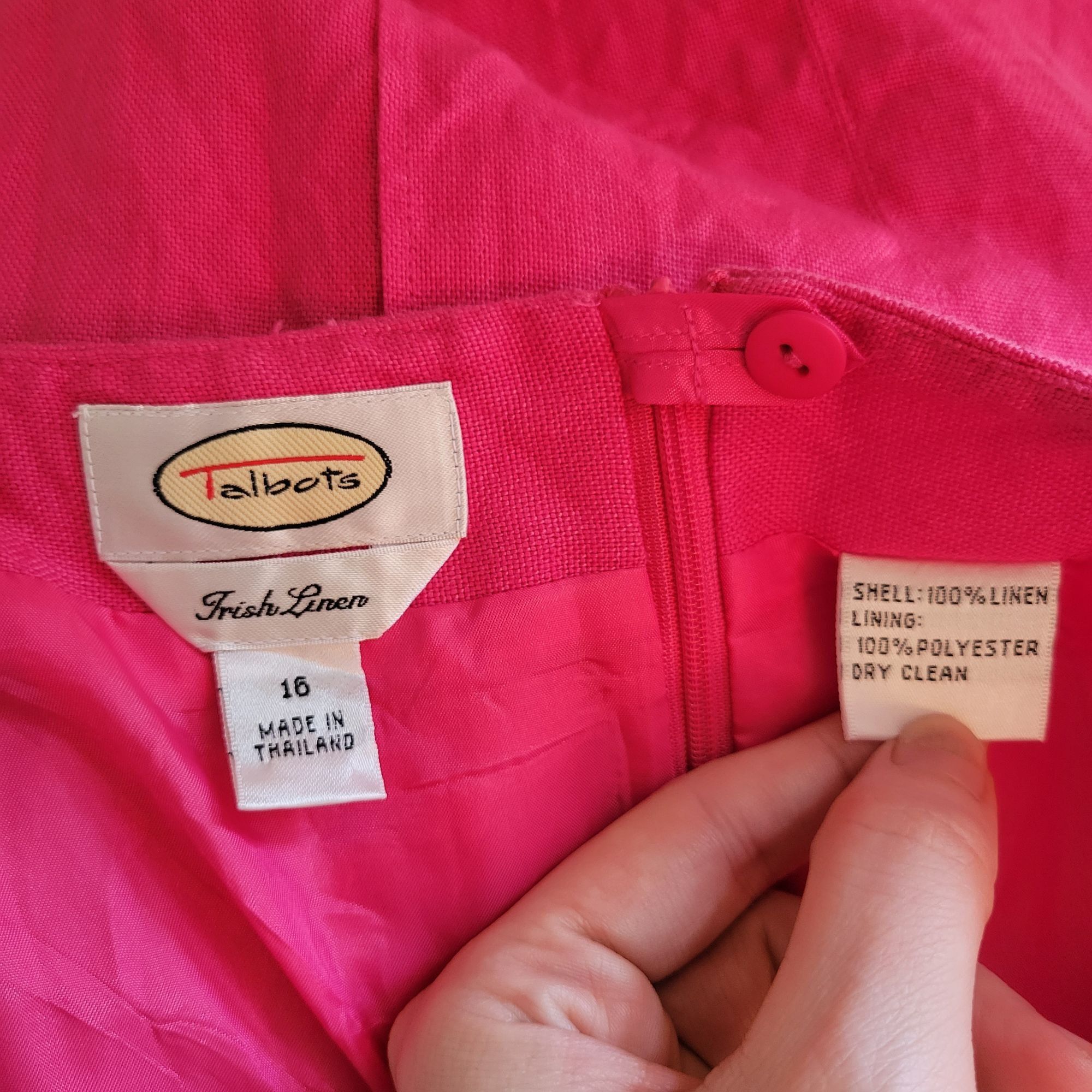 Talbots Talbots Irish Linen Skirt 16 Hot Pink Summer Barbiecore Mode Size 38" / US 16 / IT 52 - 3 Thumbnail