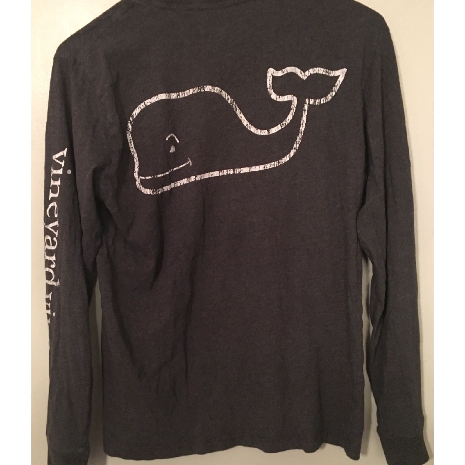Vineyard Vines Vineyard Vines Shirt XS Men Gray Long Sleeve Logo Graphic Whale, Regular Fit, Crew Neck, Cotton Century Size US XS / EU 42 / 0 - 7 Thumbnail