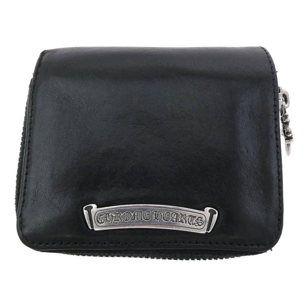 Chrome Hearts Rare Chrome Hearts 2 Zip Celtic Snap Wallet Black