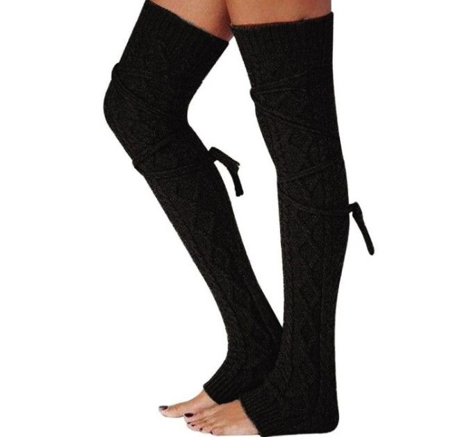 Societe Anonyme Women Winter Warm Knit Crochet Over Knee Socks Size ONE SIZE - 1 Thumbnail