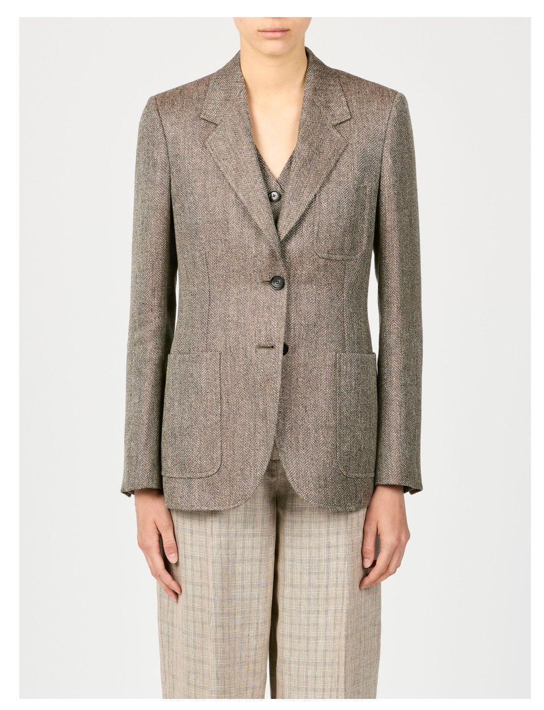 Loro Piana o1srvl11e0526 FAP2796 Eleanor Blazer in Brown/Tan Size S / US 4 / IT 40 - 8 Thumbnail