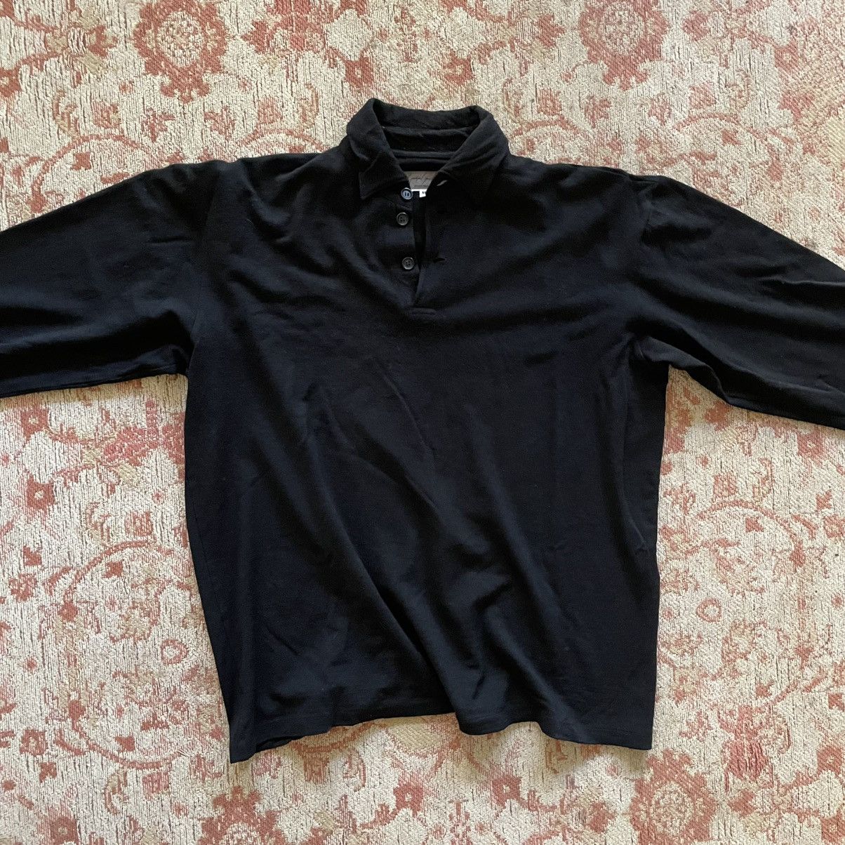 Yohji Yamamoto boiled wool longsleeve polo Size US M / EU 48-50 / 2 - 3 Thumbnail