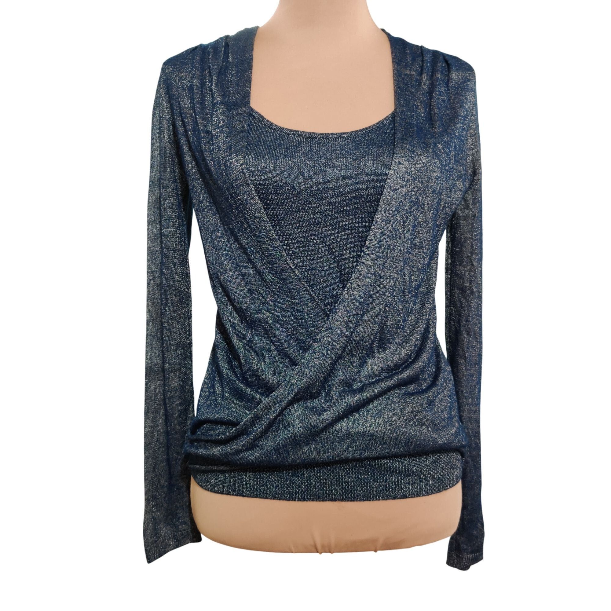 White House Black Market White House Black Market Womens Top WHBM Wrap Metallic Gold Size XS / US 0-2 / IT 36-38 - 1 Thumbnail