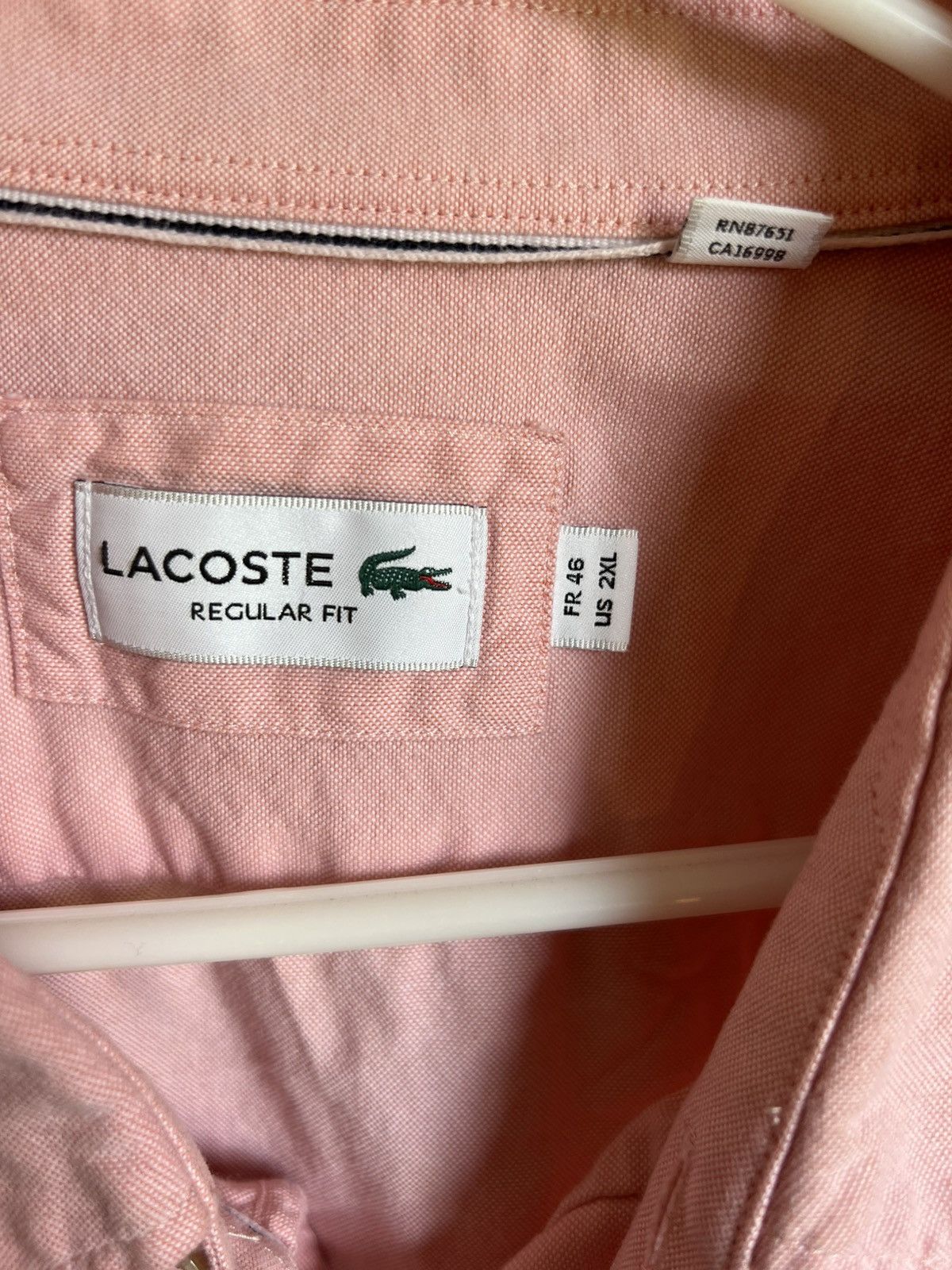 Lacoste Lacoste Pink Short Sleeve Button Down - XXL Size US XXL / EU 58 / 5 - 2 Thumbnail