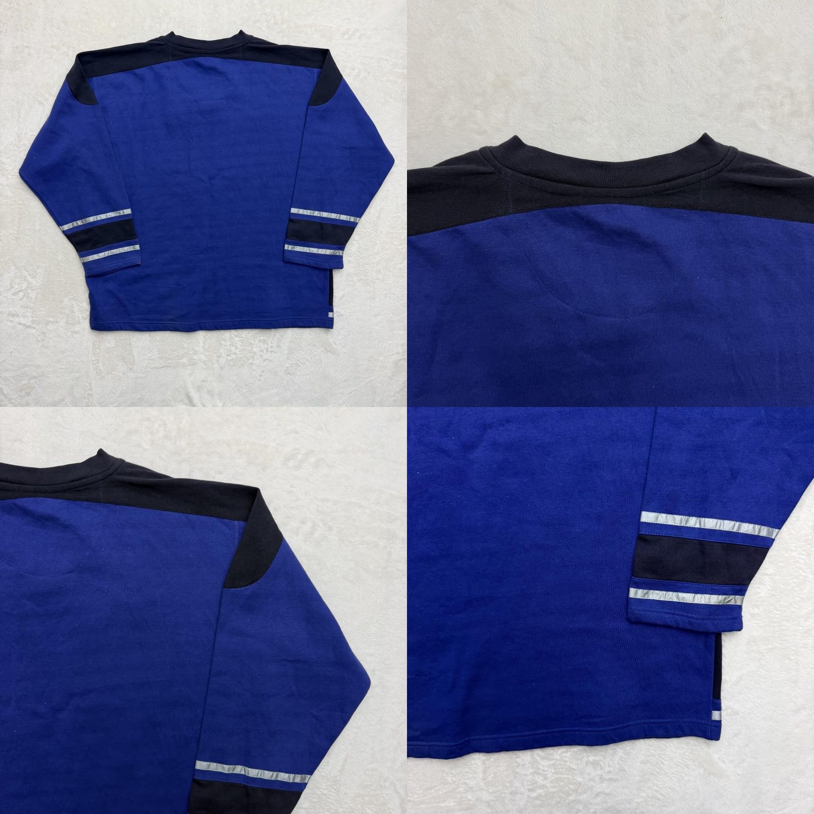 Jerzees VINTAGE Jerzees Shirt Mens XL Blue Long Sleeve V-Neck Hockey Jersey Graphic Logo Size US XL / EU 56 / 4 - 8 Thumbnail