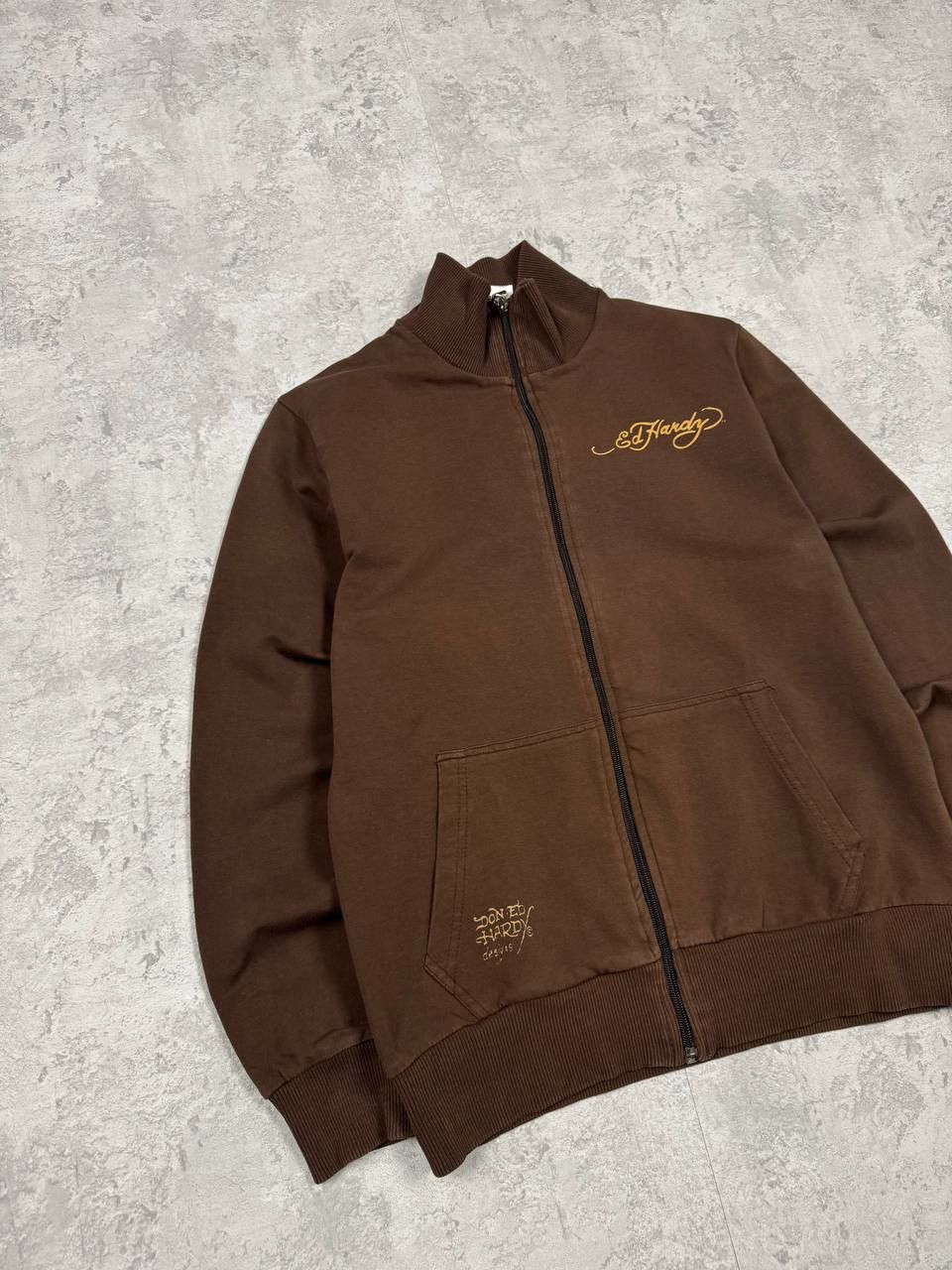 Ed Hardy Vintage Y2K Bedazzled Ed Hardy Brown Zip Up Sweatshirt Size M / US 6-8 / IT 42-44 - 2 Thumbnail