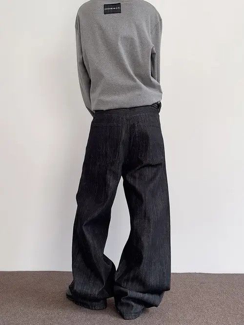 VIBE Oversized Wide Leg Dark Wash Jeans Size US 34 / EU 50 - 6 Thumbnail