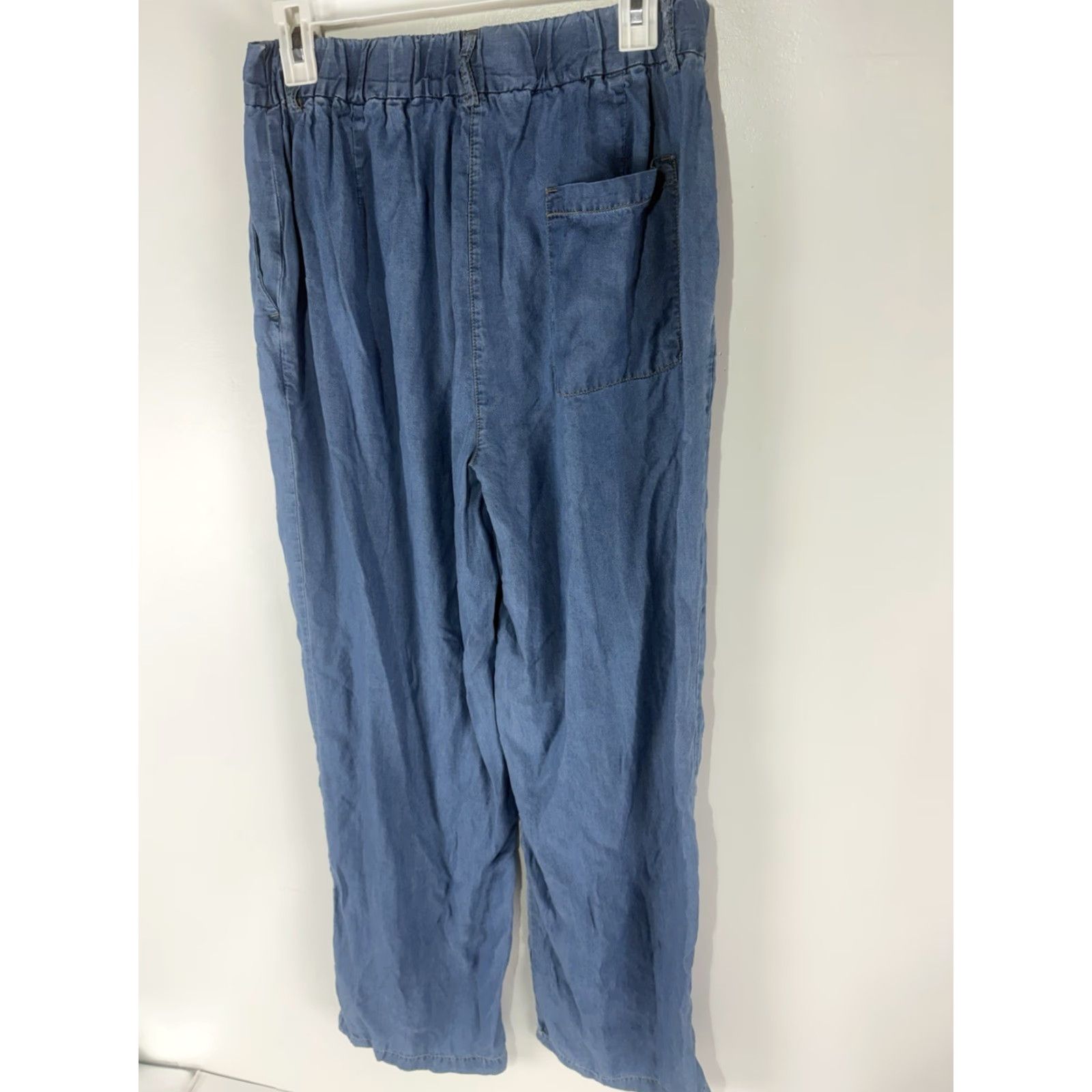 Hunter Hunter & Brown Womens Dress Pants XL Wide-Leg Pleated 28in Inseam Blue Lyocell Button Zip Pockets Size 40" / US 18 - 4 Thumbnail