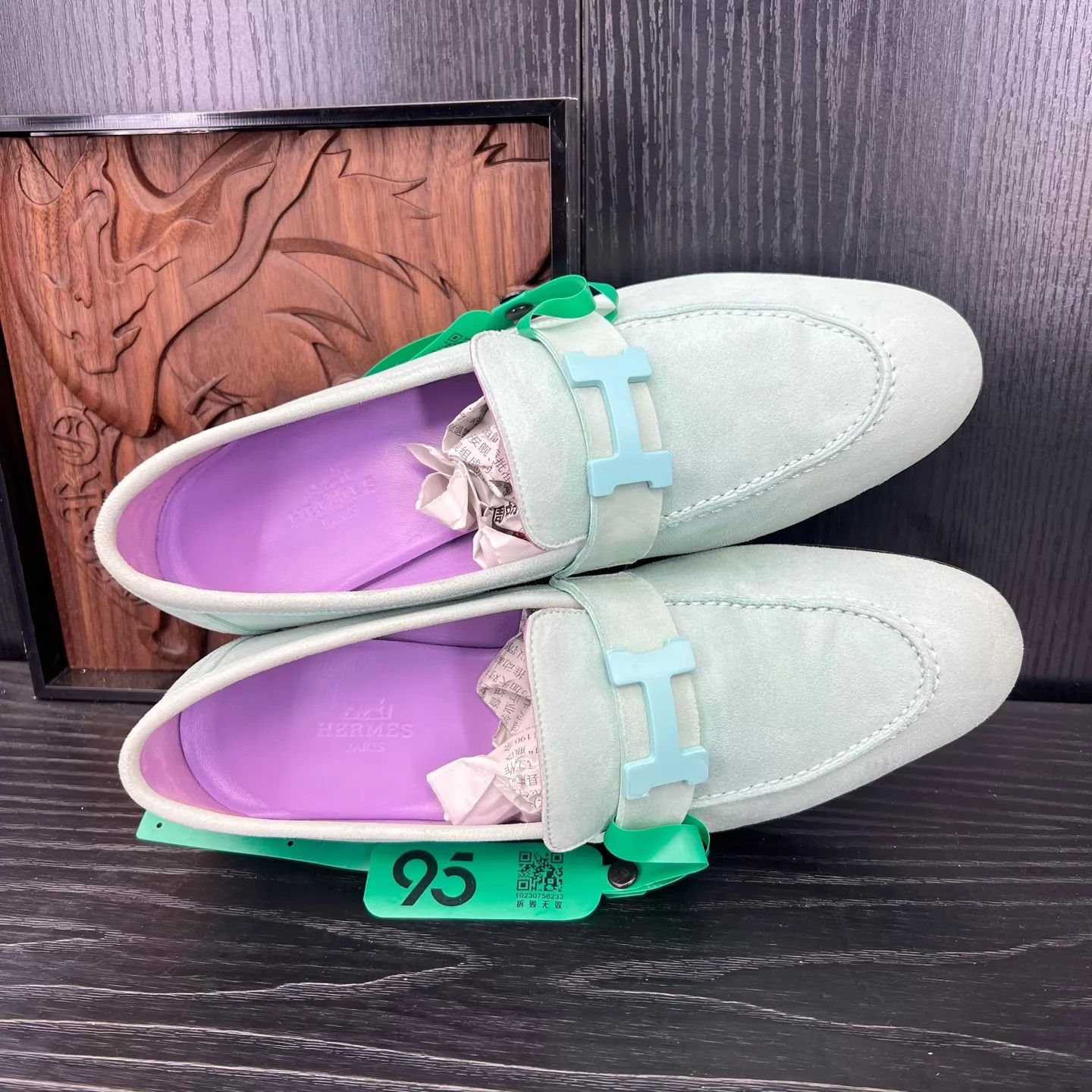 Hermes Hermès H Buckle Green 37.5 Size US 7 / IT 37 - 5 Thumbnail